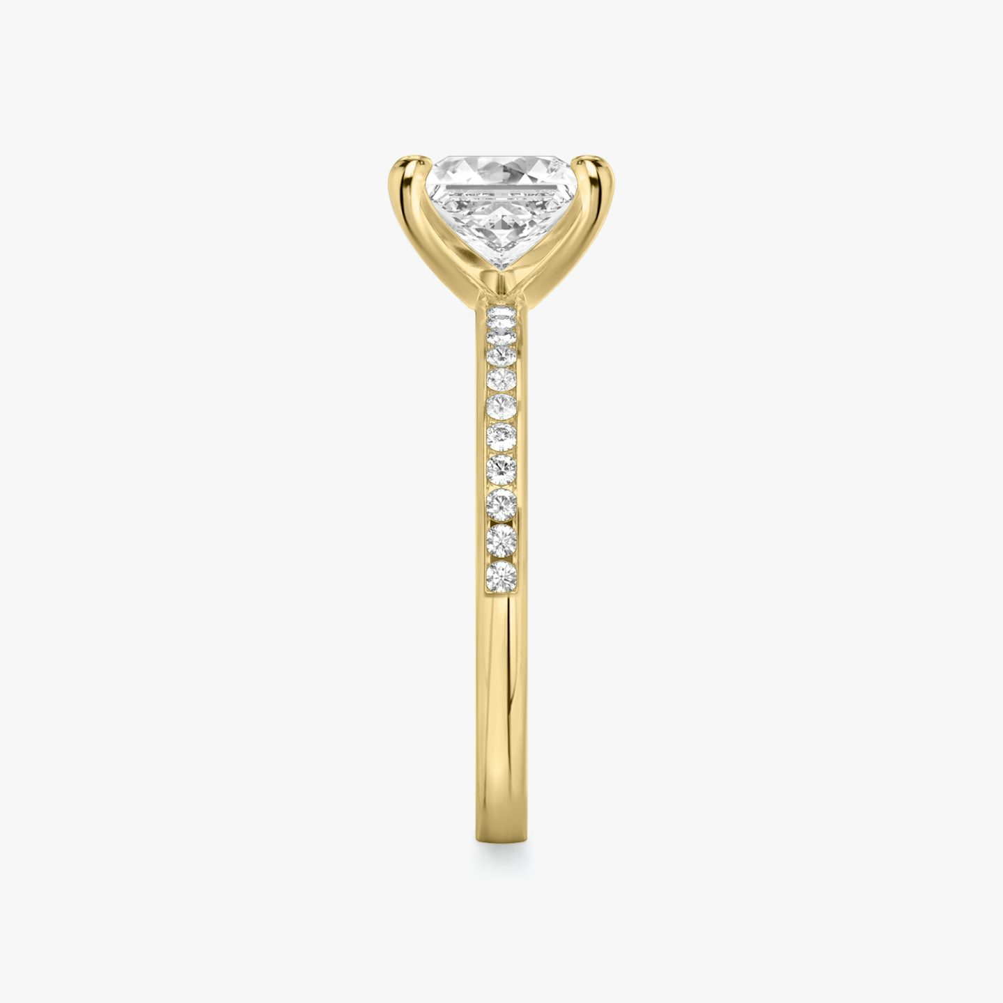 The Devotion | Princess | 18k | 18k Yellow Gold | Band stone shape: Round Brilliant | Band: Original | Diamond orientation: vertical | Carat weight: See full inventory