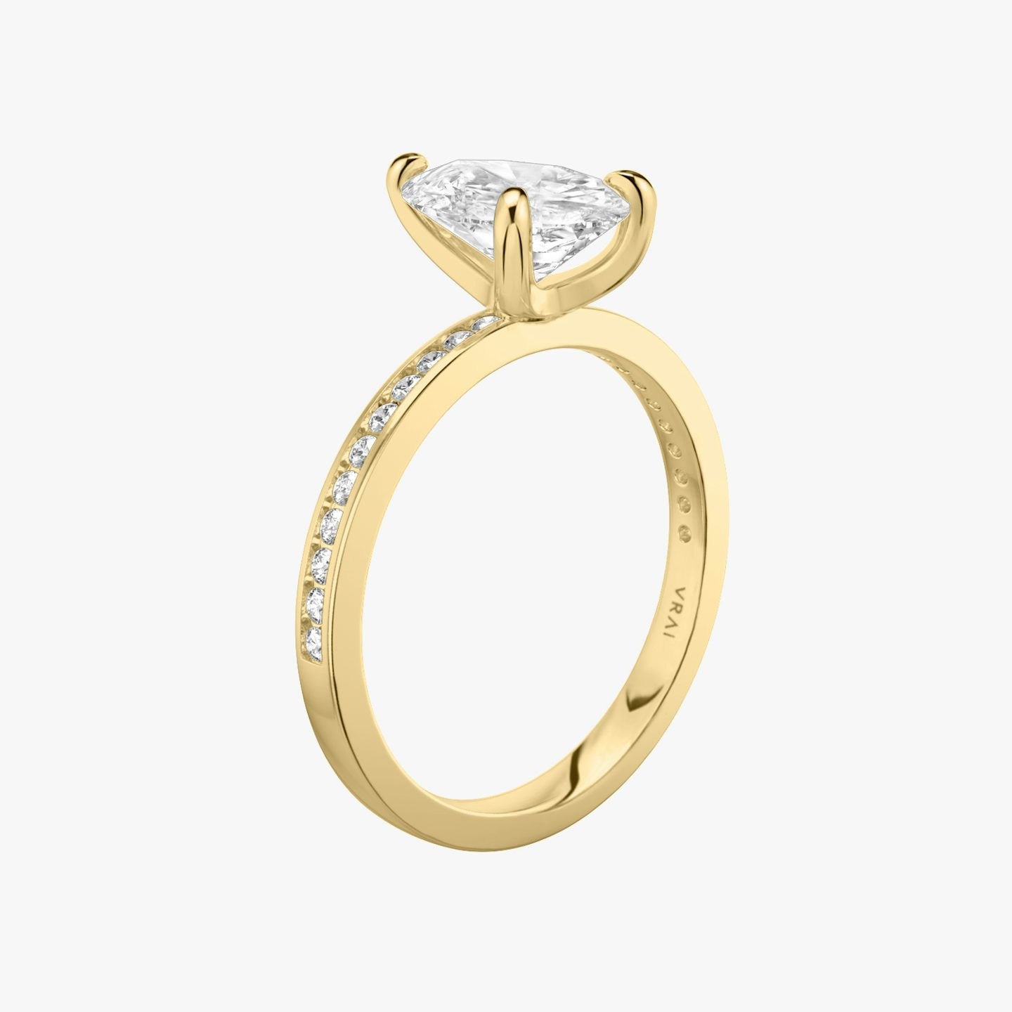 The Devotion | Pear | 18k | 18k Yellow Gold | Band: Pavé | Band stone shape: Round Brilliant | Band: Original | Diamond orientation: vertical | Carat weight: See full inventory