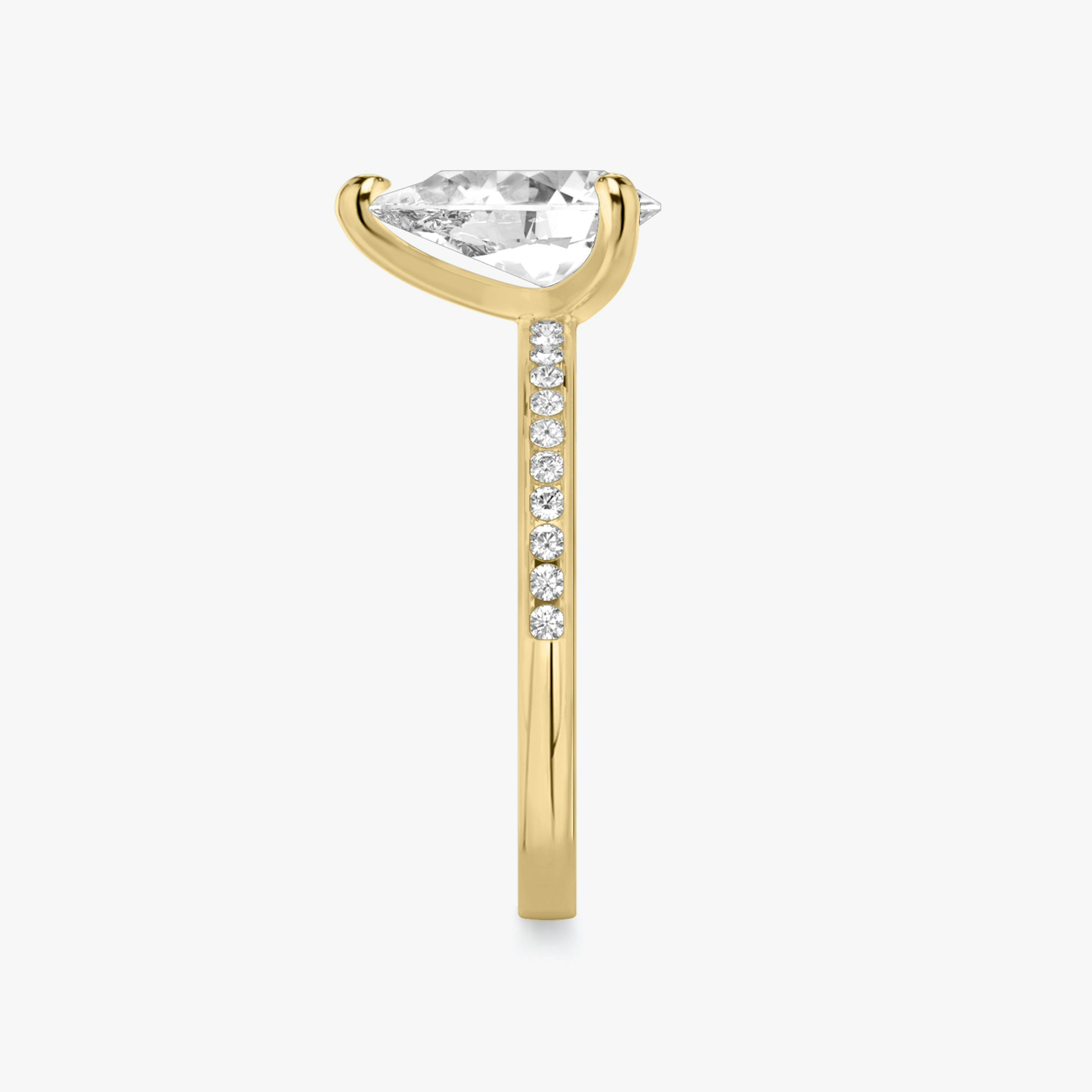 The Devotion | Pear | 18k | 18k Yellow Gold | Band stone shape: Round Brilliant | Band: Original | Diamond orientation: vertical | Carat weight: See full inventory