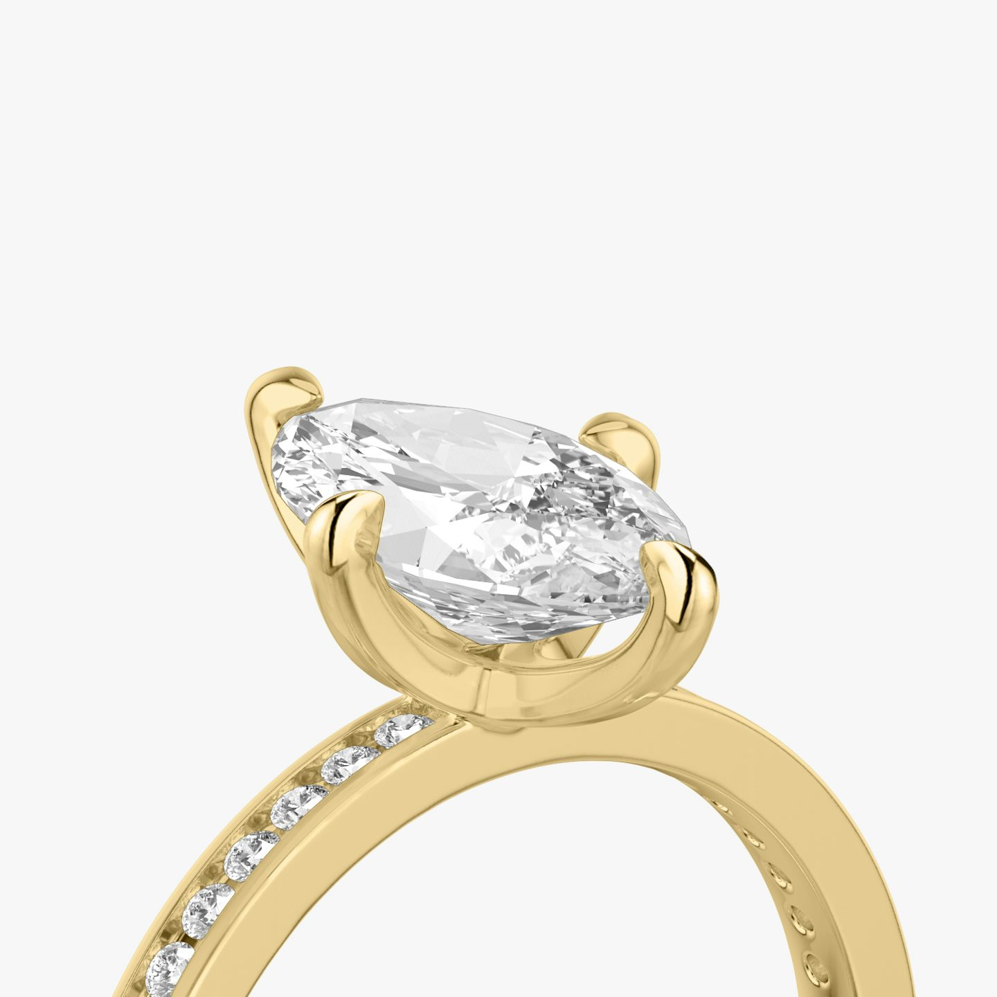 The Devotion | Pavé Marquise | 18k | 18k Yellow Gold | Band: Pavé | Band stone shape: Round Brilliant | Band: Original | Diamond orientation: vertical | Carat weight: See full inventory