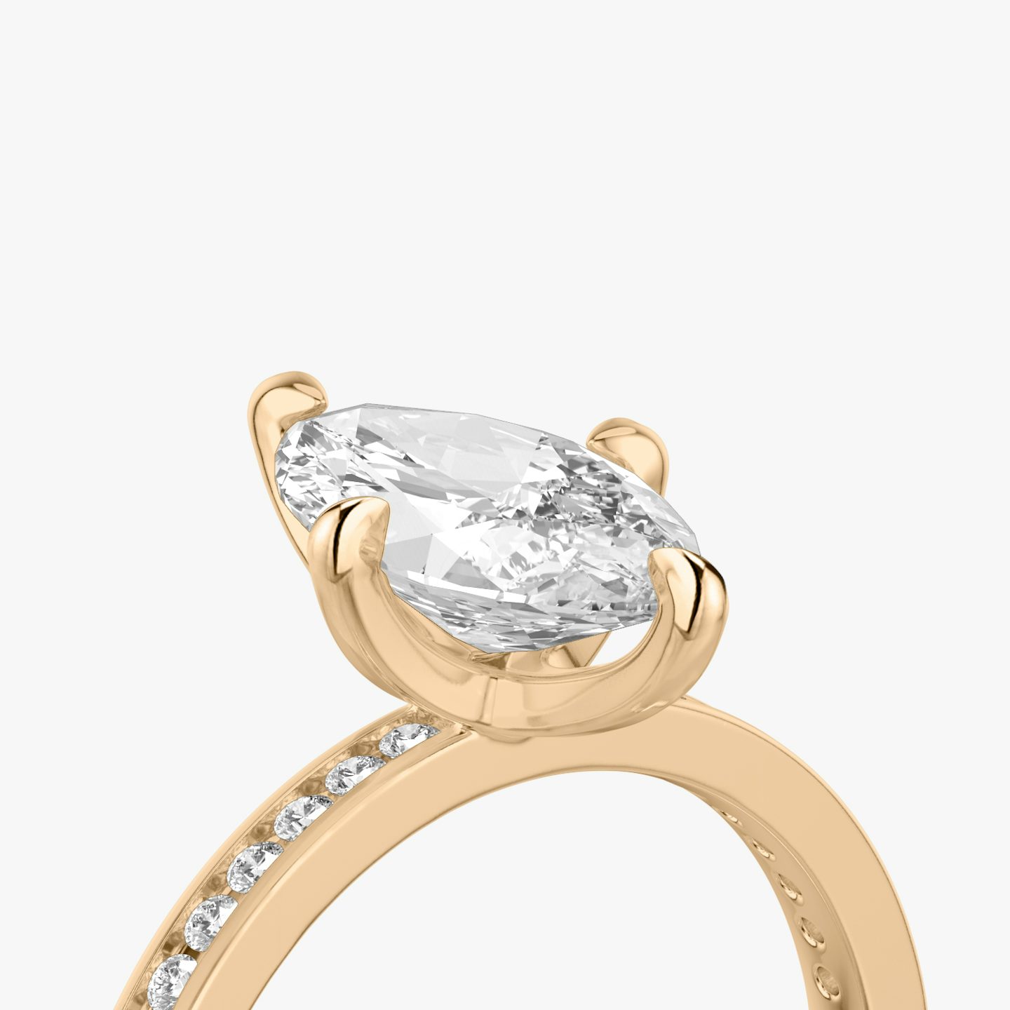 The Devotion | Pavé Marquise | 14k | 14k Rose Gold | Band: Pavé | Band stone shape: Round Brilliant | Band: Original | Diamond orientation: vertical | Carat weight: See full inventory