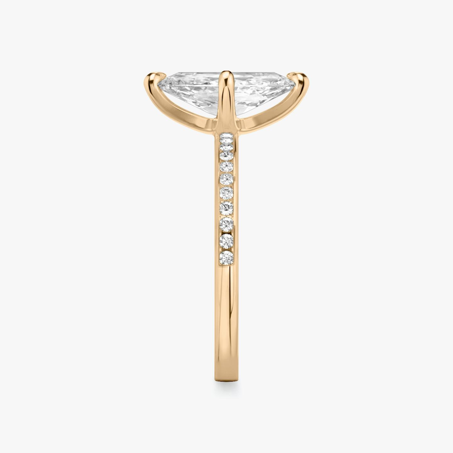 The Devotion | Pavé Marquise | 14k | 14k Rose Gold | Band stone shape: Round Brilliant | Band: Original | Diamond orientation: vertical | Carat weight: See full inventory