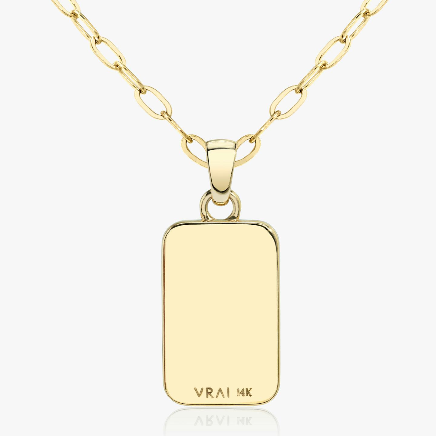 Currency Necklace | Baguette | 14k | 18k Yellow Gold | Chain length: 20