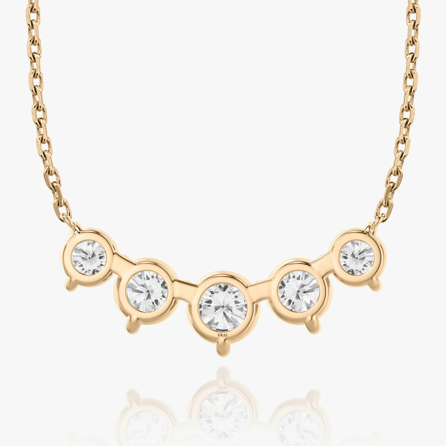 Collar Arc | Brillante | 14k | Oro rosa de 14 quilates | Longitud de la cadena: 16-18 | Tamaño de los diamantes: Large | Número de diamantes: 5
