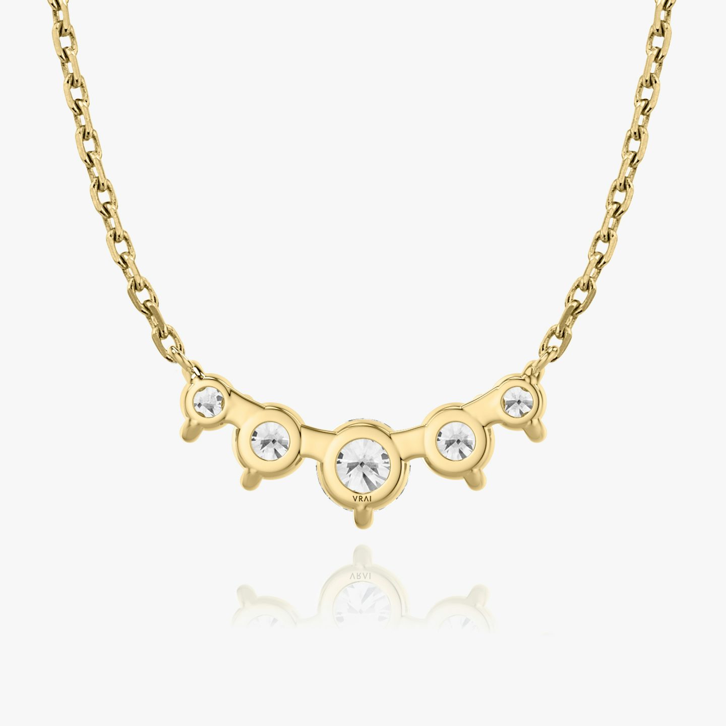Arc Halskette | Rund | 14k | 18k Gelbgold | Kettenlänge: 16-18 | Diamantgröße: Original | Diamantenanzahl: 5