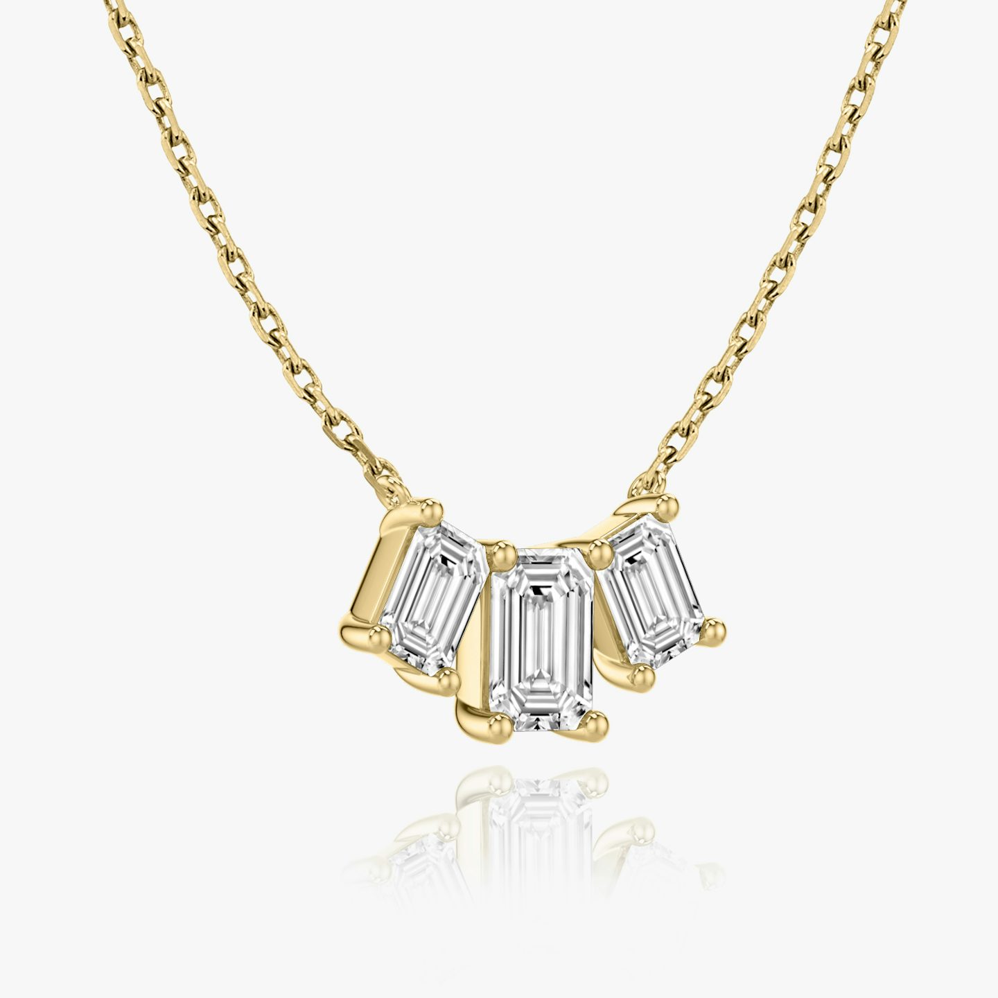 Arc Halskette | Emerald | 14k | 18k Gelbgold | Kettenlänge: 16-18 | Diamantgröße: Large | Diamantenanzahl: 3