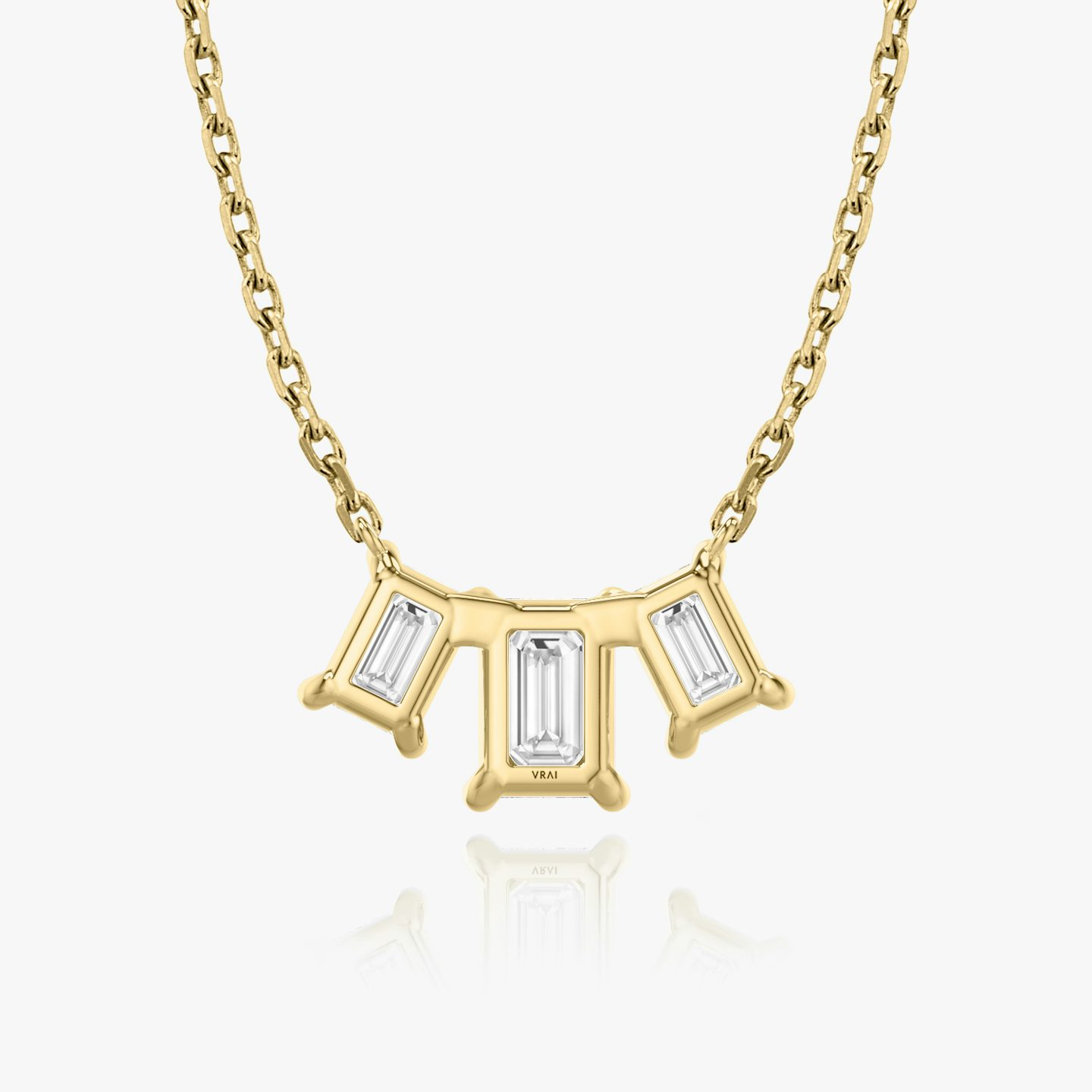 Arc Halskette | Emerald | 14k | 18k Gelbgold | Kettenlänge: 16-18 | Diamantgröße: Large | Diamantenanzahl: 3
