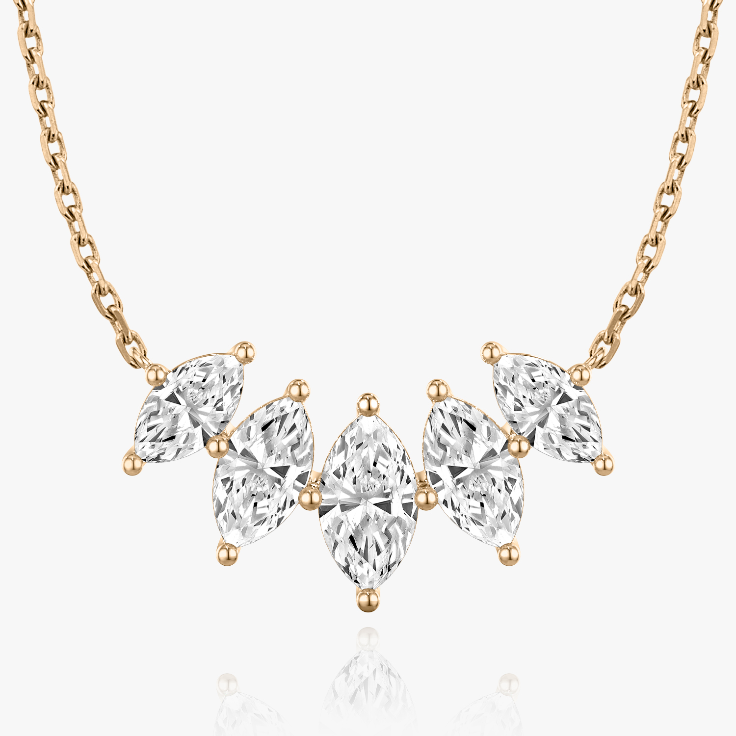 VRAI Arc Marquise Necklaces | 14k Rose Gold