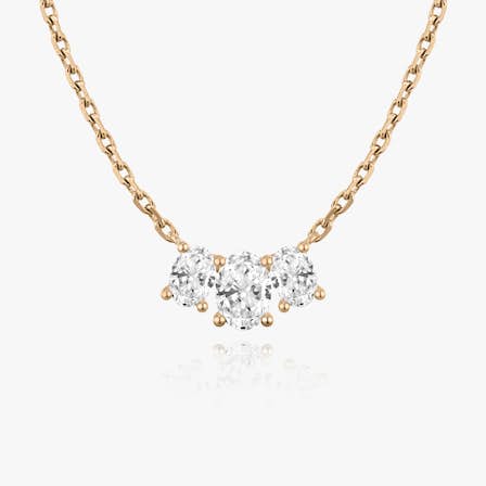 Oval diamond arc necklace