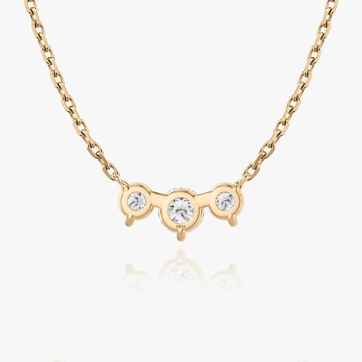 Collar Arc | Brillante | 14k | Oro rosa de 14 quilates | Longitud de la cadena: 16-18 | Tamaño de los diamantes: Original | Número de diamantes: 3