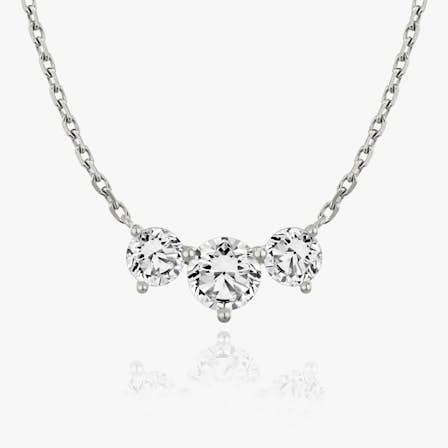 round brilliant diamond arc necklace