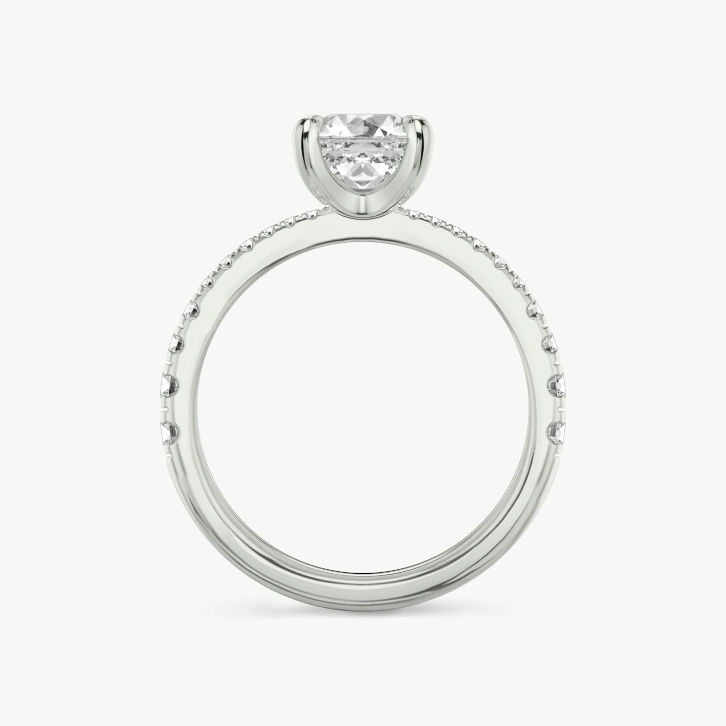 The Tapered Classic | Asscher | Platinum | Band: Pavé | Diamond orientation: vertical | Carat weight: See full inventory