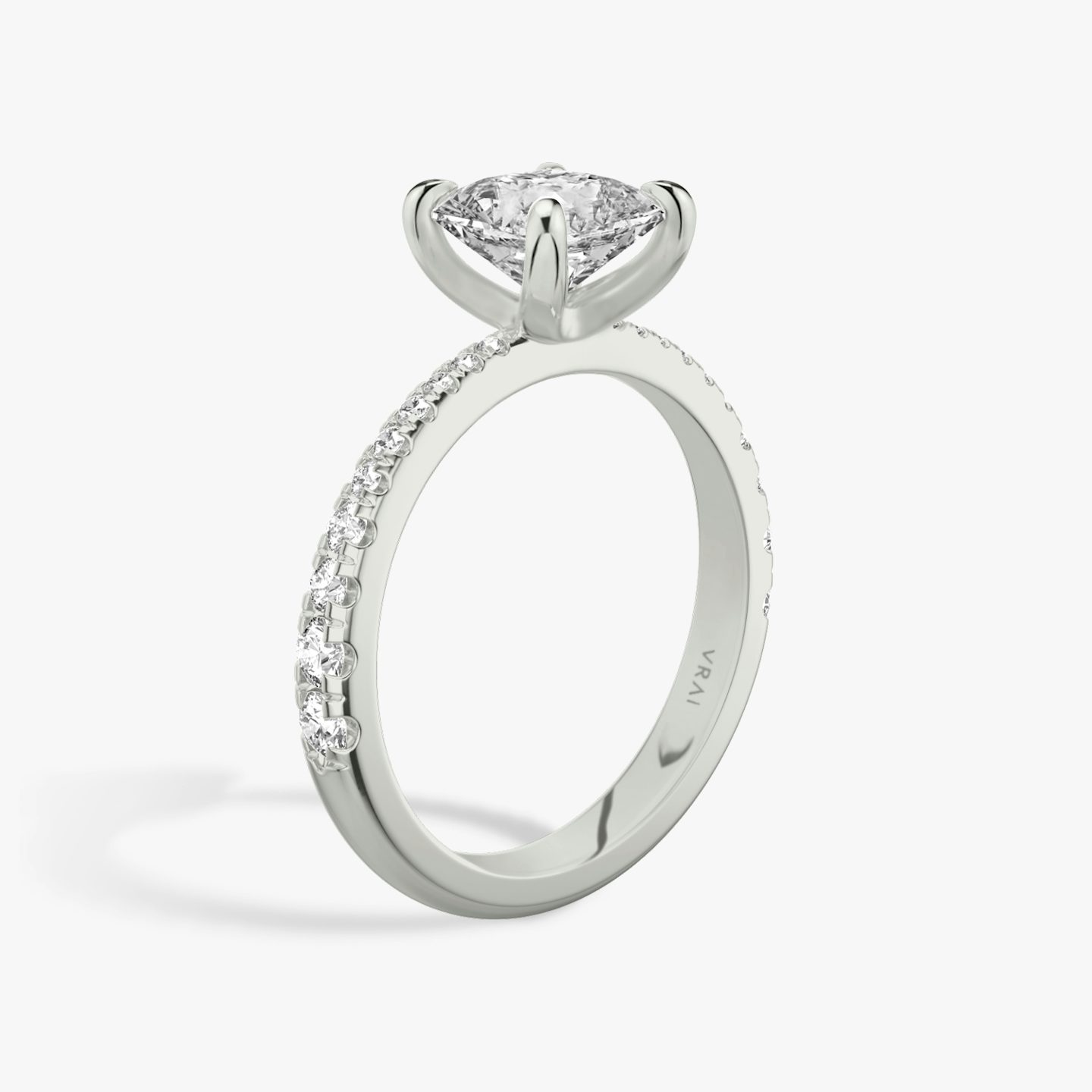 The Tapered Classic | Asscher | 18k | 18k White Gold | Band: Pavé | Diamond orientation: vertical | Carat weight: See full inventory