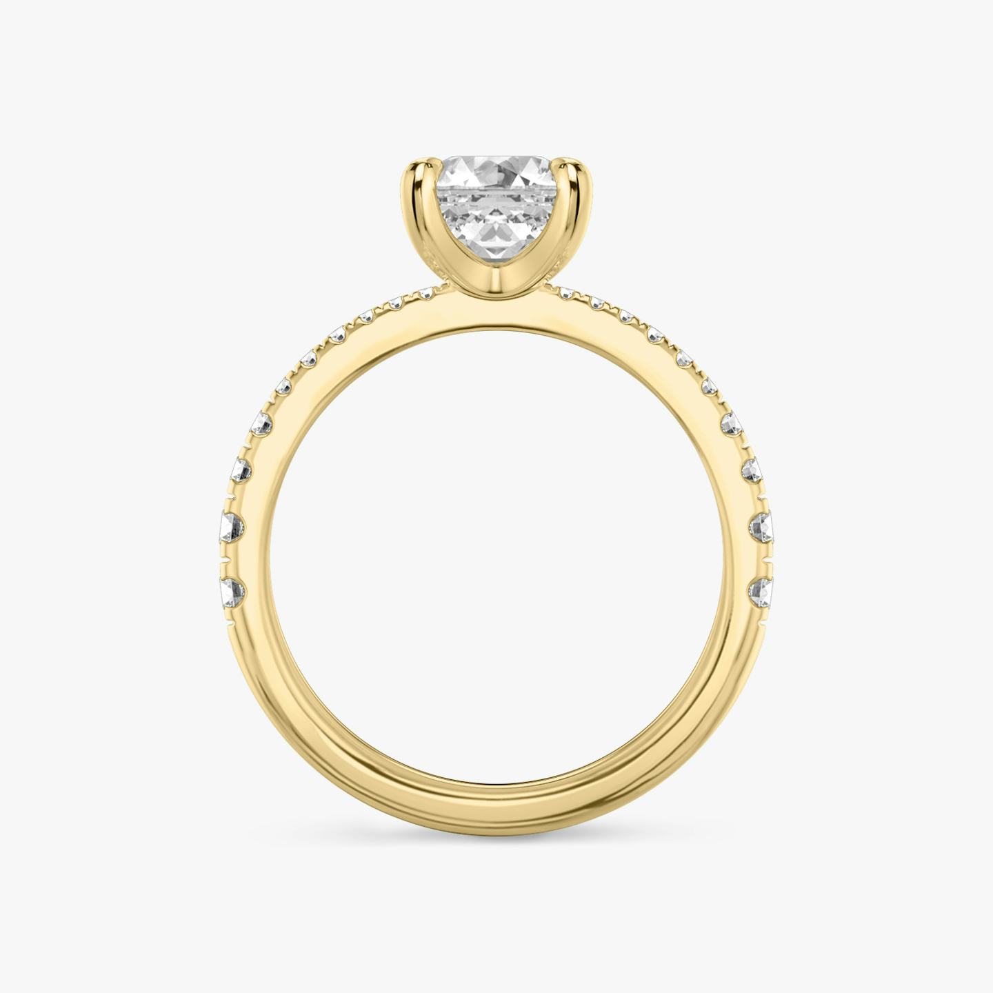 The Tapered Classic | Asscher | 18k | 18k Yellow Gold | Band: Pavé | Diamond orientation: vertical | Carat weight: See full inventory
