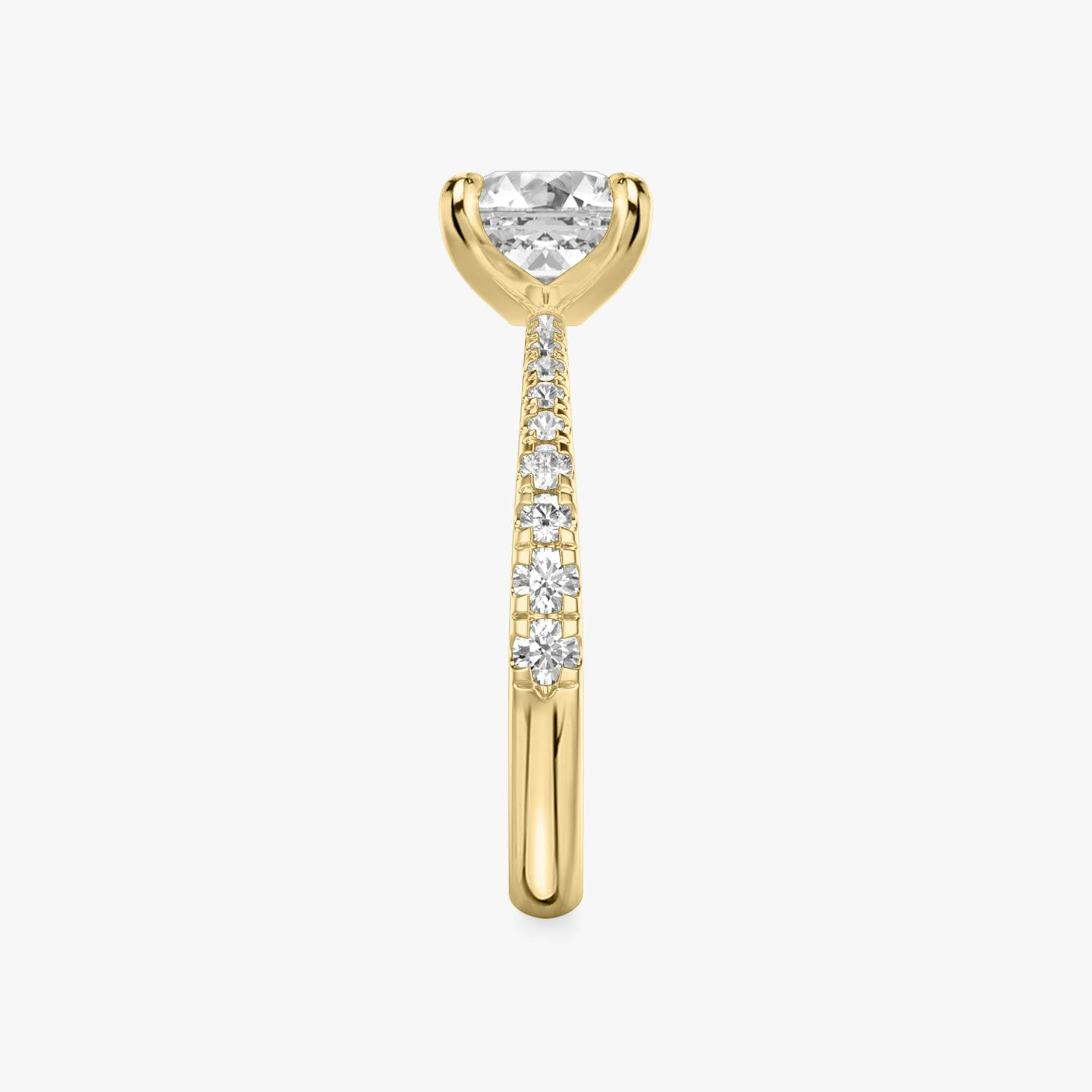 The Tapered Classic | Asscher | 18k | 18k Yellow Gold | Band: Pavé | Diamond orientation: vertical | Carat weight: See full inventory
