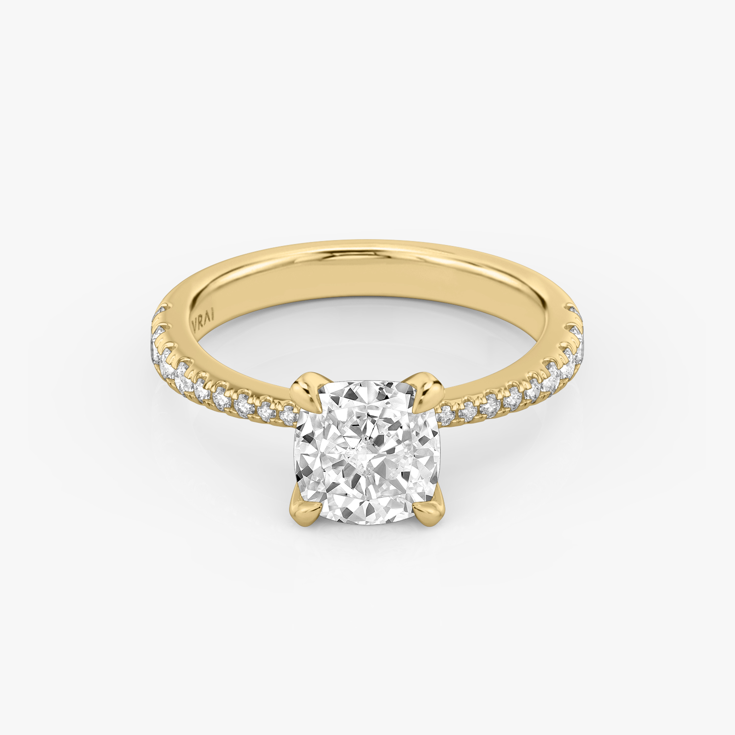 Tapered Classic Cushion Engagement Ring | 18k Yellow Gold