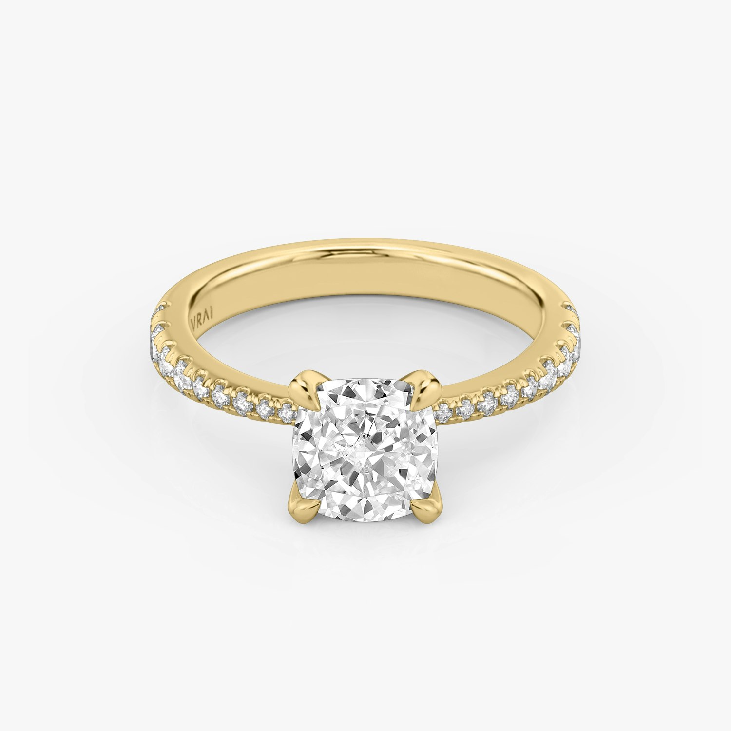 Tapered Classic Cushion Engagement Ring | 18k Yellow Gold