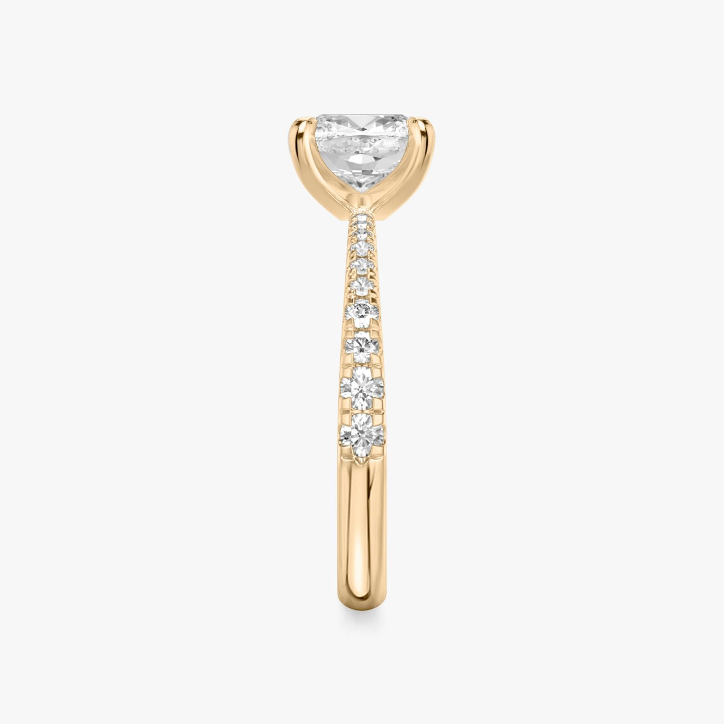 The Tapered Classic | Pavé Cushion | 14k | 14k Rose Gold | Band: Pavé | Diamond orientation: vertical | Carat weight: See full inventory