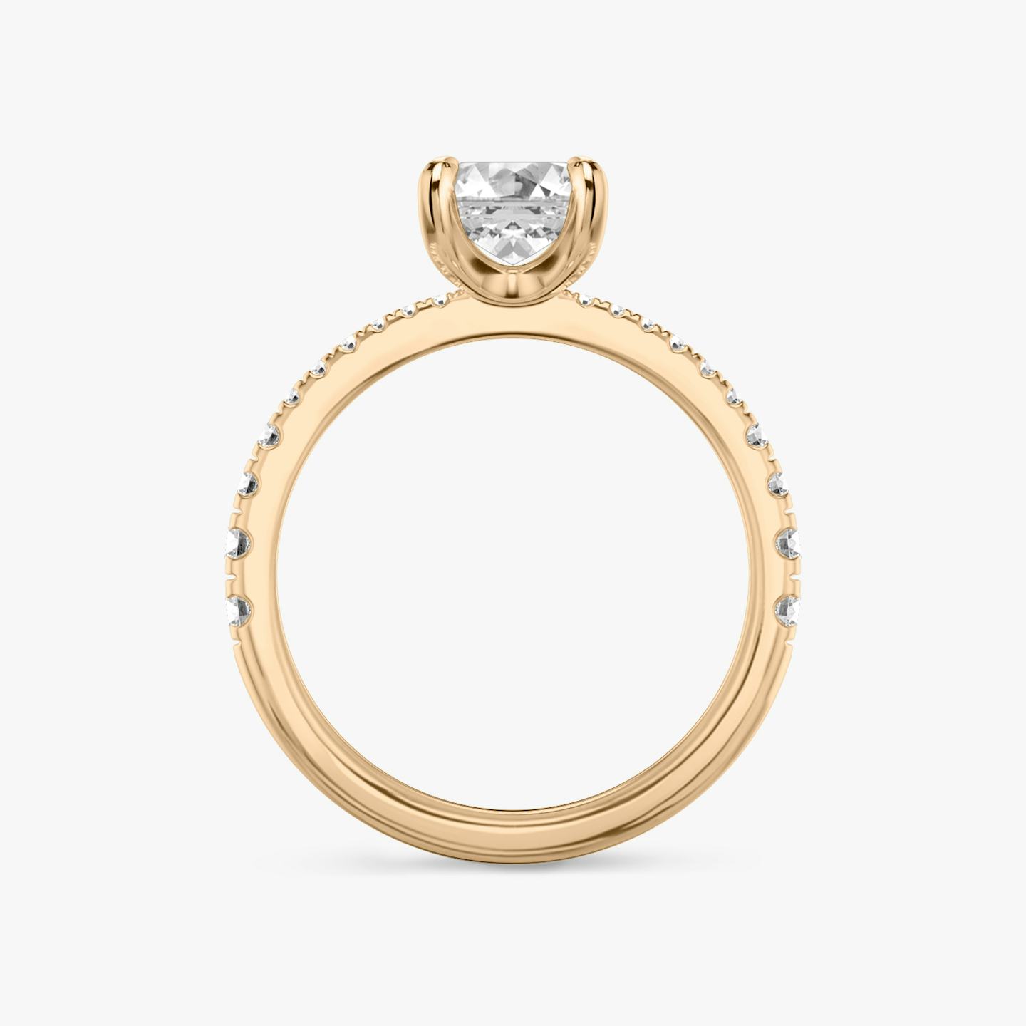 The Tapered Classic | Emerald | 14k | 14k Rose Gold | Band: Pavé | Diamond orientation: vertical | Carat weight: See full inventory
