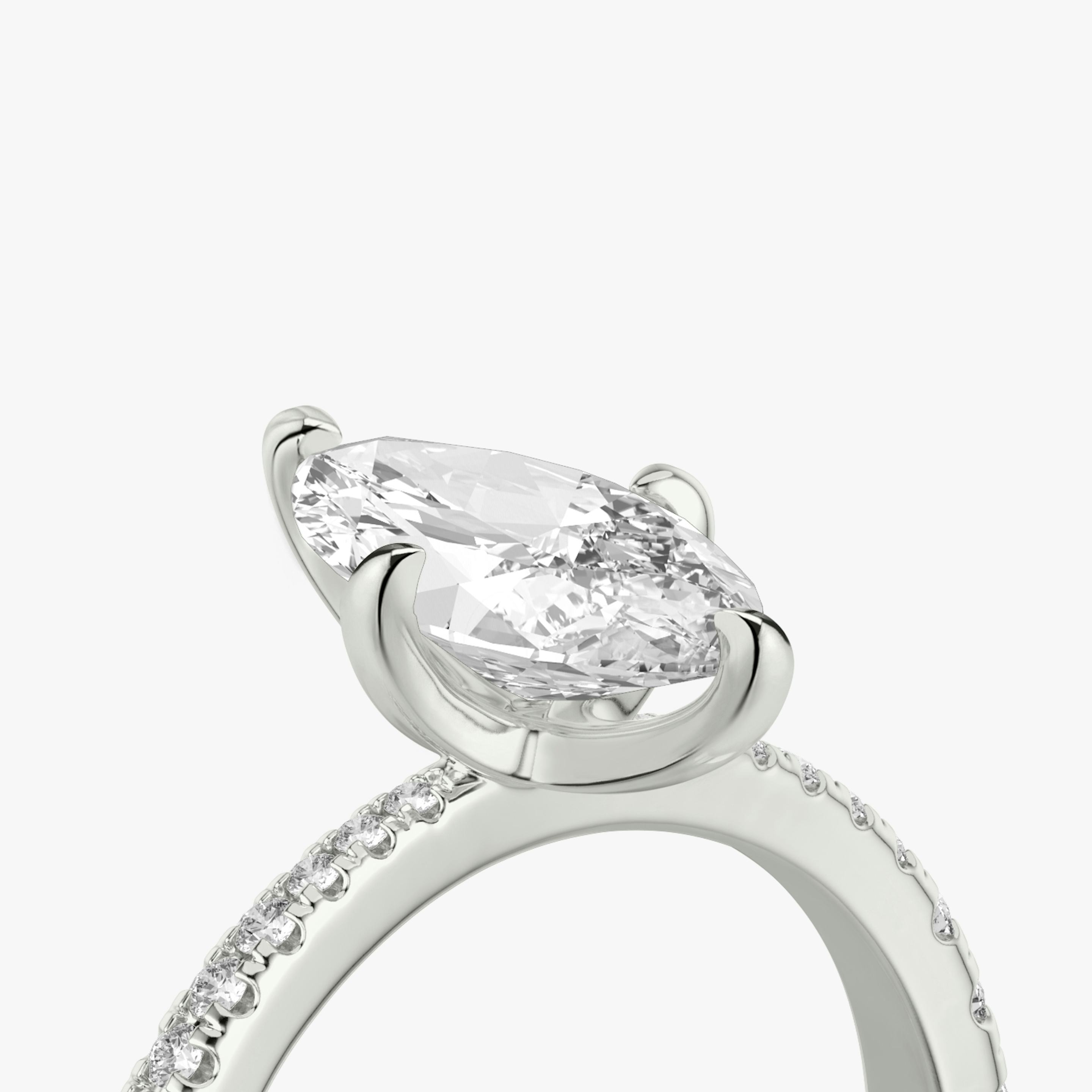 The Tapered Classic | Pavé Marquise | Platinum | Band: Pavé | Diamond orientation: vertical | Carat weight: See full inventory
