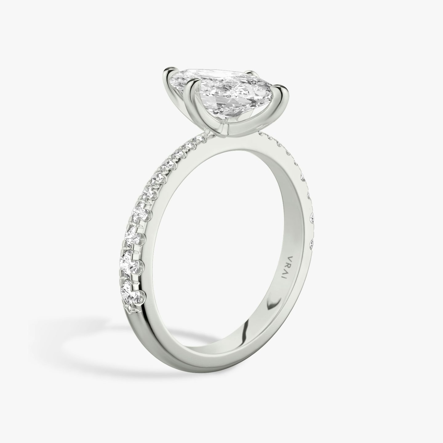 The Tapered Classic | Pavé Marquise | Platinum | Band: Pavé | Diamond orientation: vertical | Carat weight: See full inventory