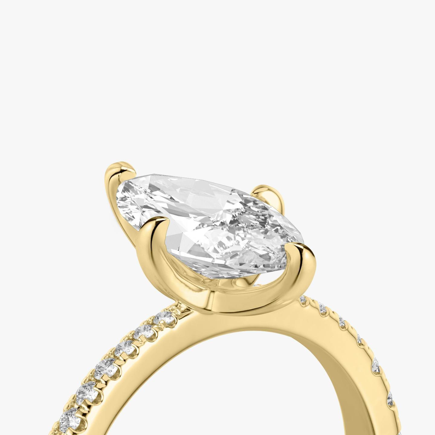 The Tapered Classic | Pavé Marquise | 18k | 18k Yellow Gold | Band: Pavé | Diamond orientation: vertical | Carat weight: See full inventory