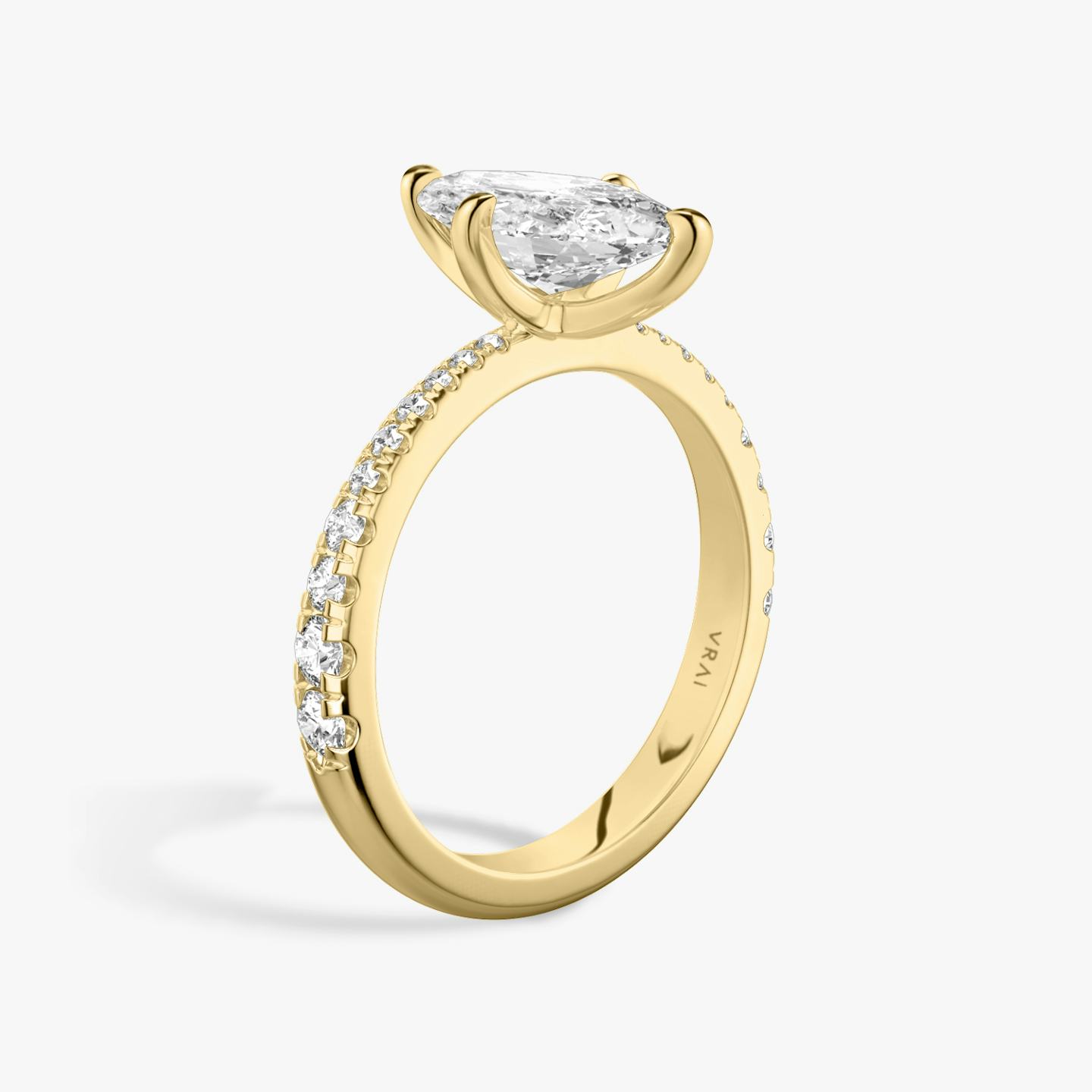 The Tapered Classic | Pavé Marquise | 18k | 18k Yellow Gold | Band: Pavé | Diamond orientation: vertical | Carat weight: See full inventory