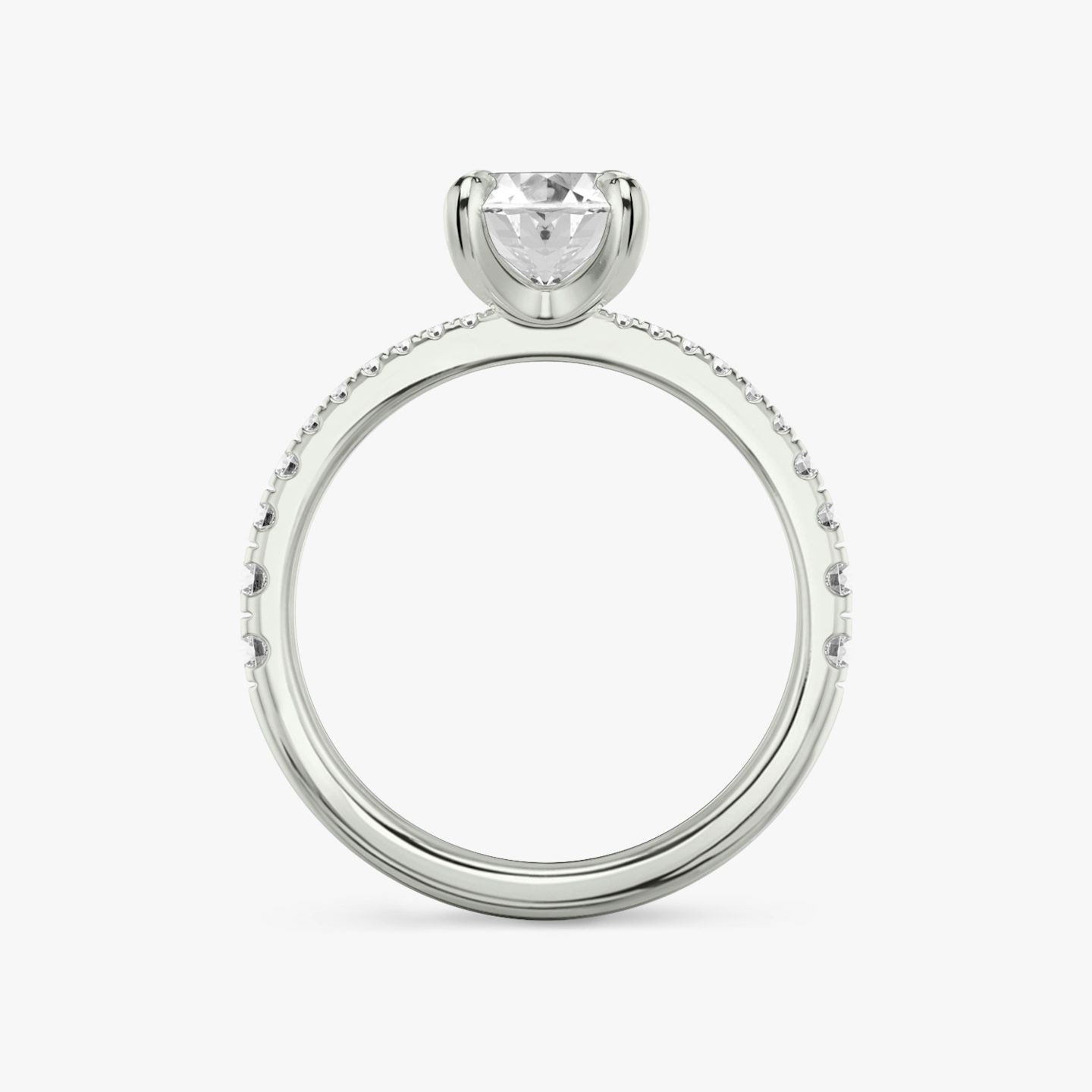 The Tapered Classic | Oval | Platinum | Band: Pavé | Diamond orientation: vertical | Carat weight: See full inventory