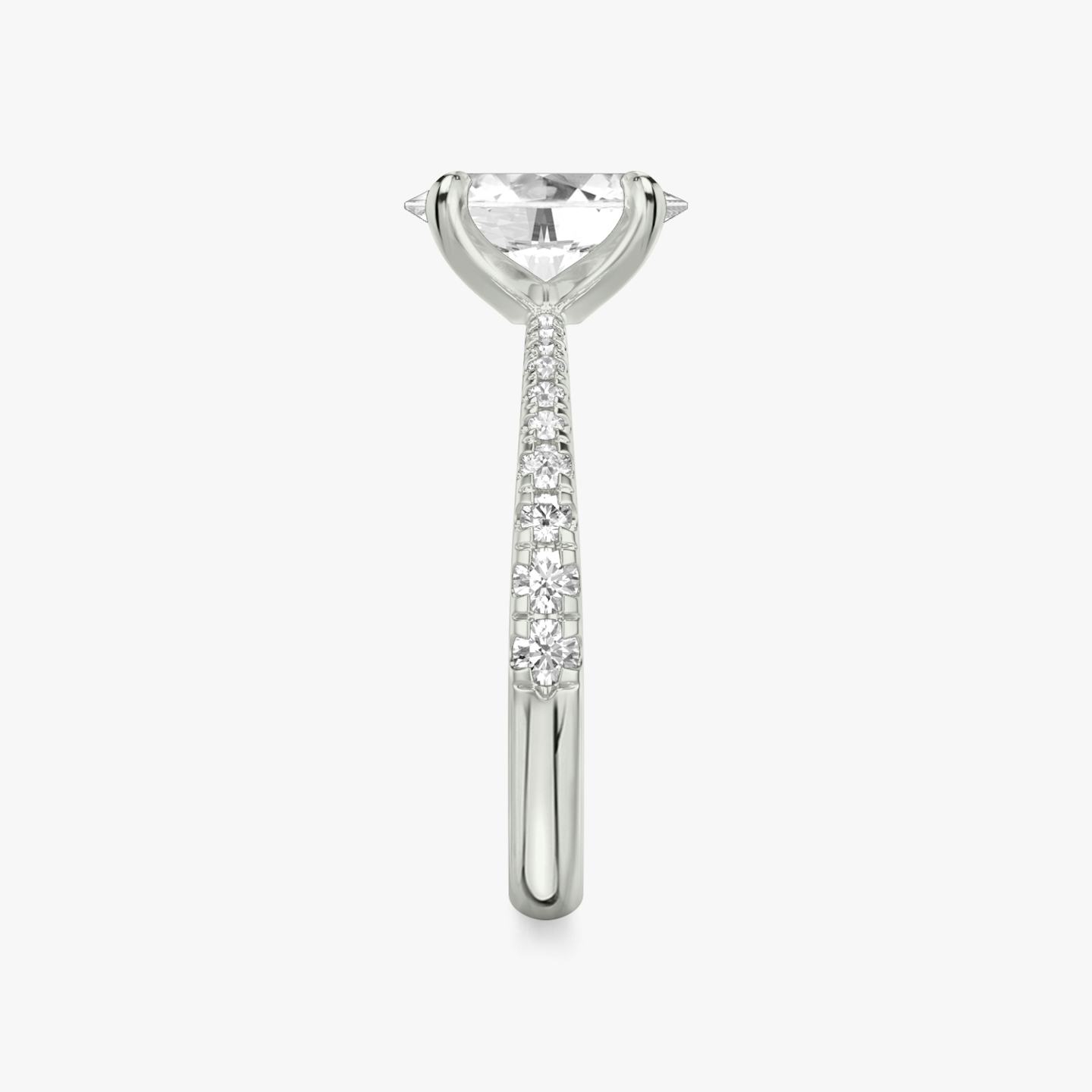 The Tapered Classic | Oval | 18k | 18k White Gold | Band: Pavé | Diamond orientation: vertical | Carat weight: See full inventory