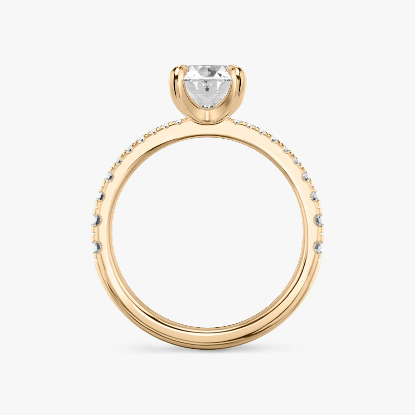 The Tapered Classic | Oval | 14k | 14k Rose Gold | Band: Pavé | Diamond orientation: vertical | Carat weight: See full inventory