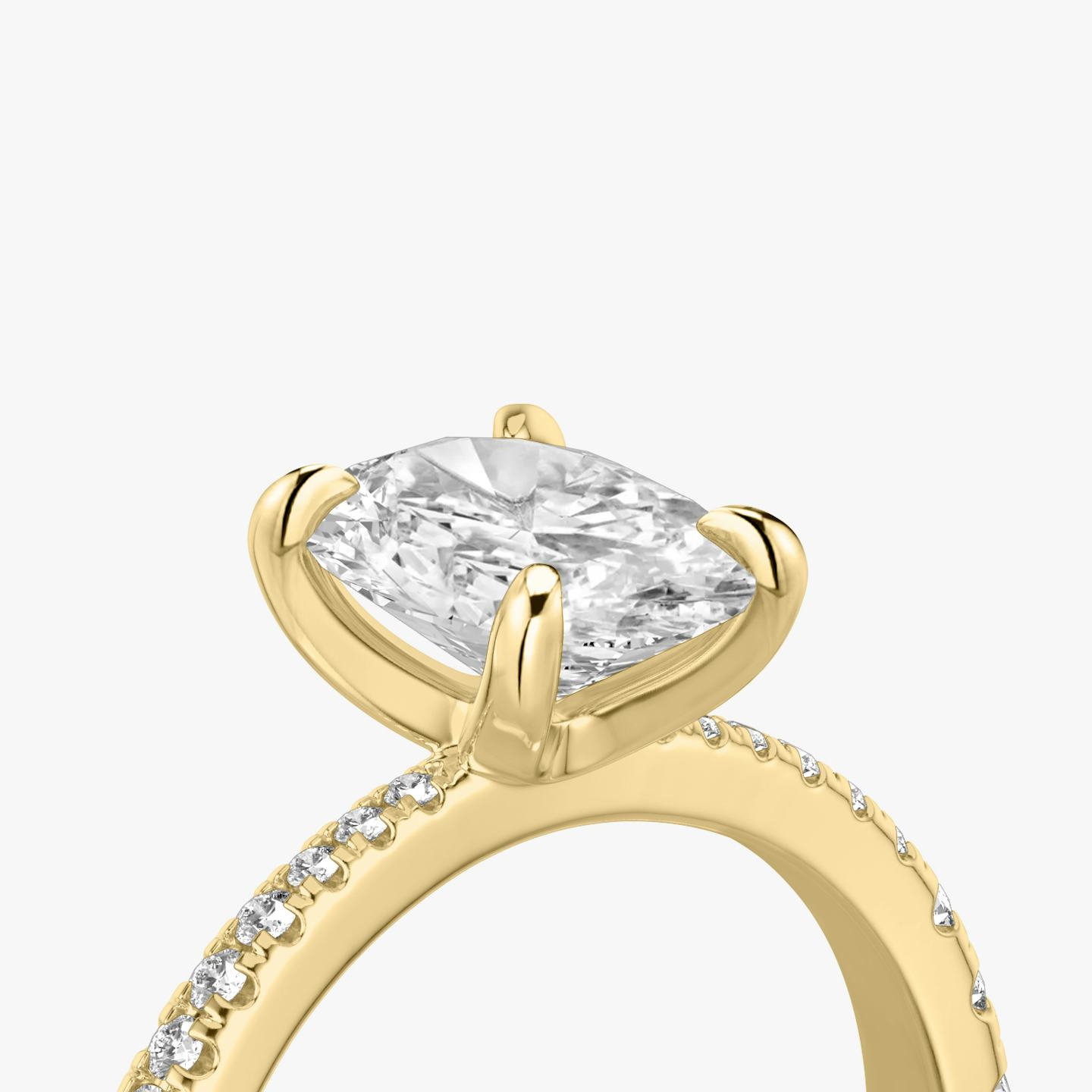 The Tapered Classic | Oval | 18k | 18k Yellow Gold | Band: Pavé | Diamond orientation: vertical | Carat weight: See full inventory