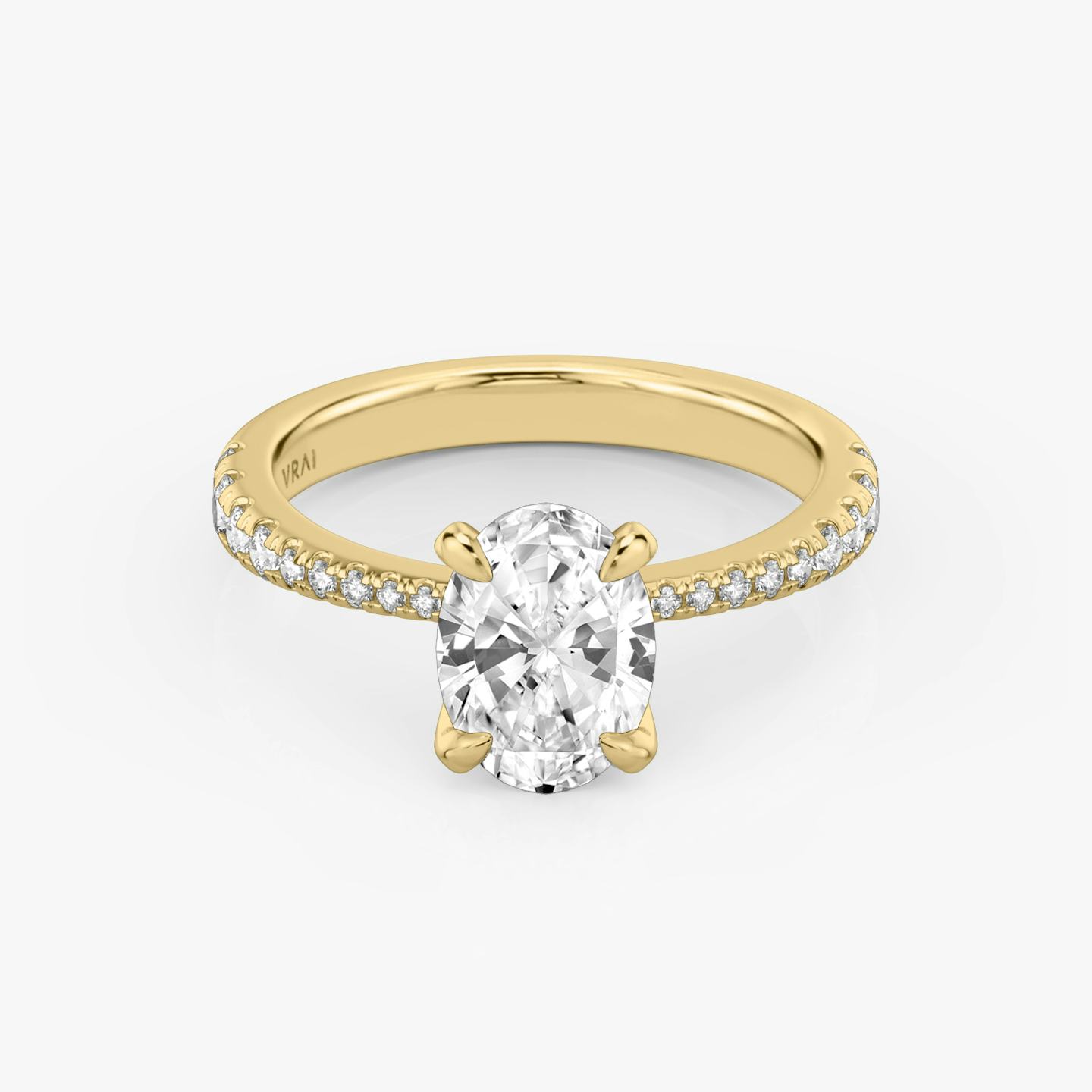 The Tapered Classic | Oval | 18k | 18k Yellow Gold | Band: Pavé | Diamond orientation: vertical | Carat weight: See full inventory