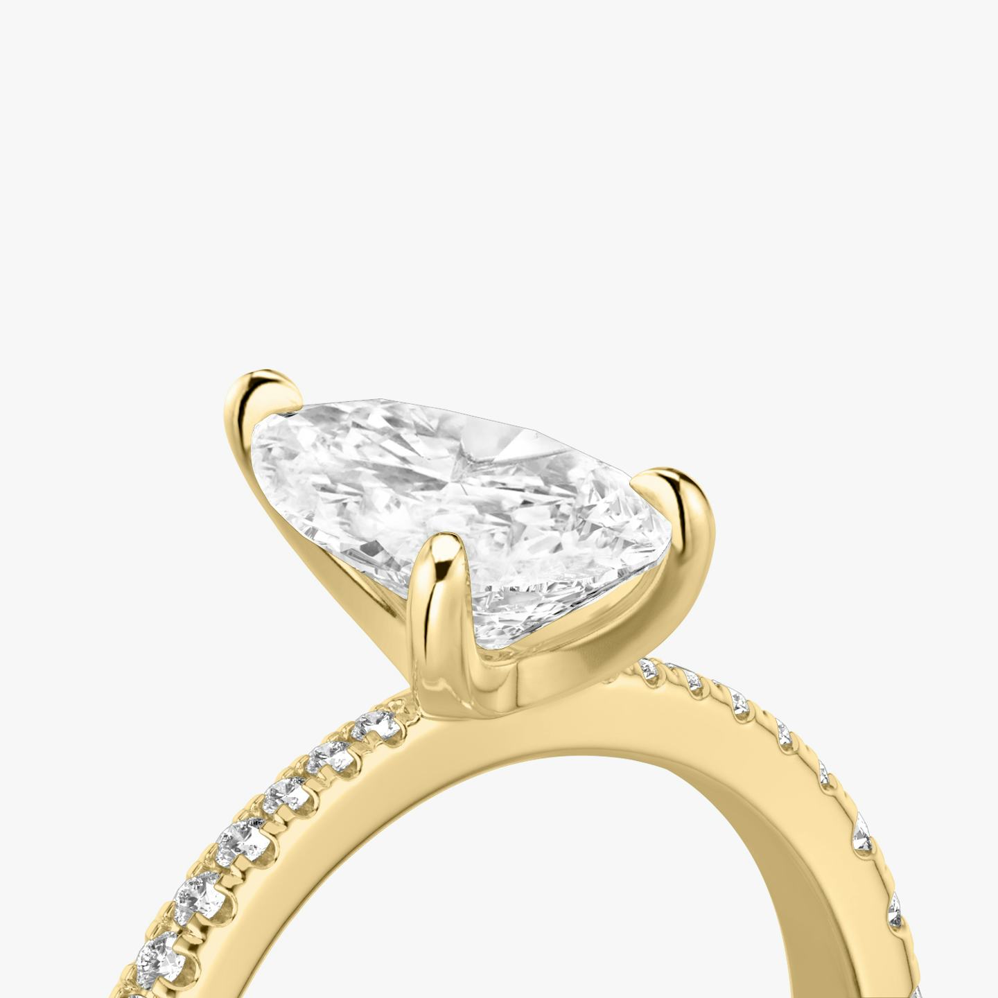 The Tapered Classic | Pear | 18k | 18k Yellow Gold | Band: Pavé | Diamond orientation: vertical | Carat weight: See full inventory