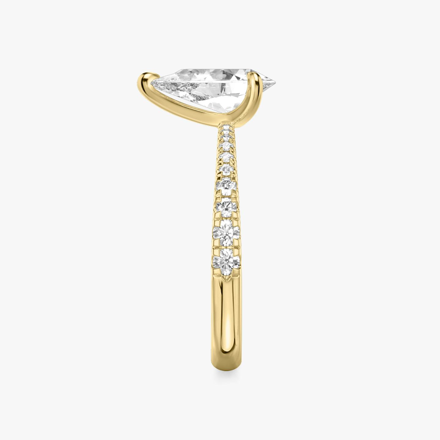 The Tapered Classic | Pear | 18k | 18k Yellow Gold | Band: Pavé | Diamond orientation: vertical | Carat weight: See full inventory