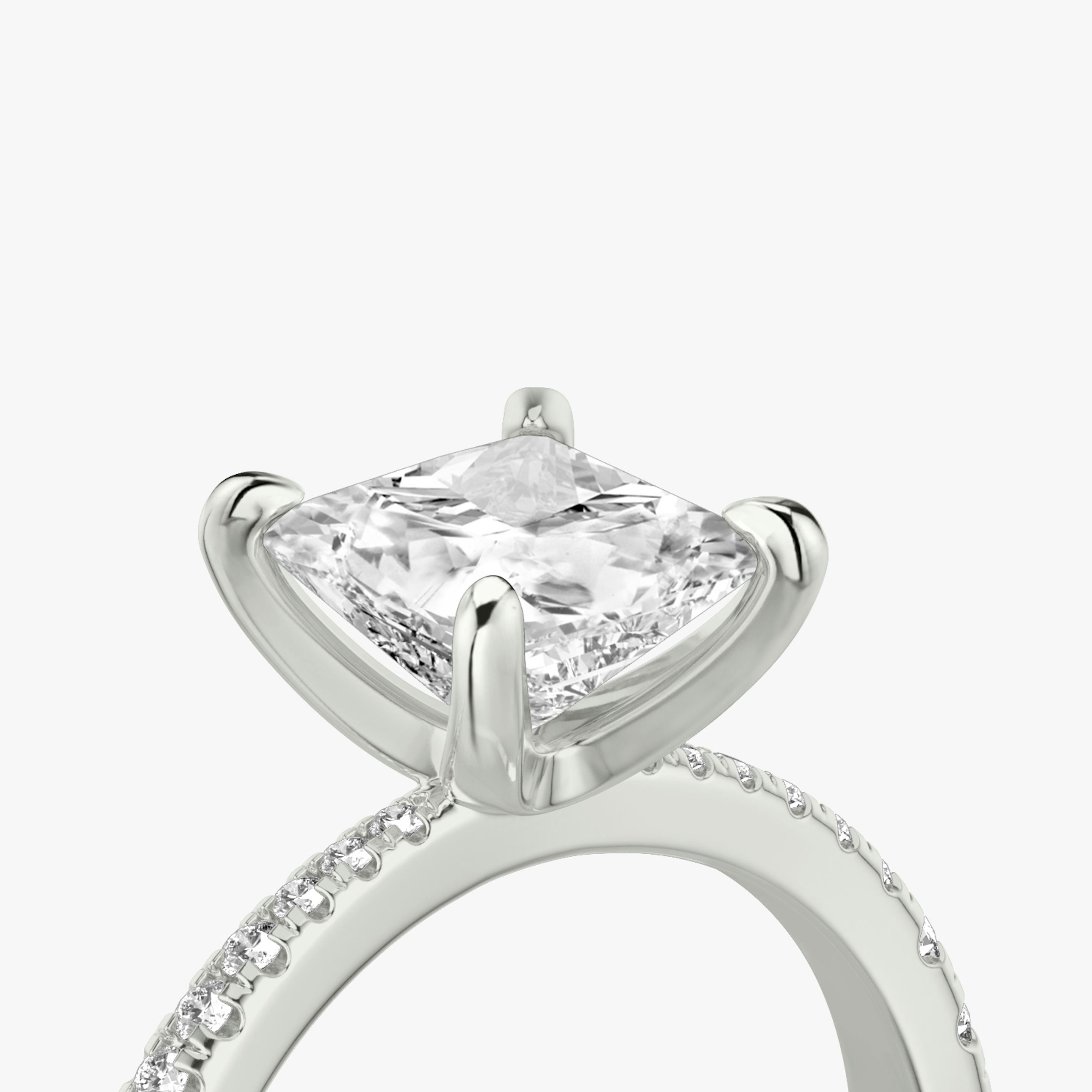 The Tapered Classic | Princess | Platinum | Band: Pavé | Diamond orientation: vertical | Carat weight: See full inventory