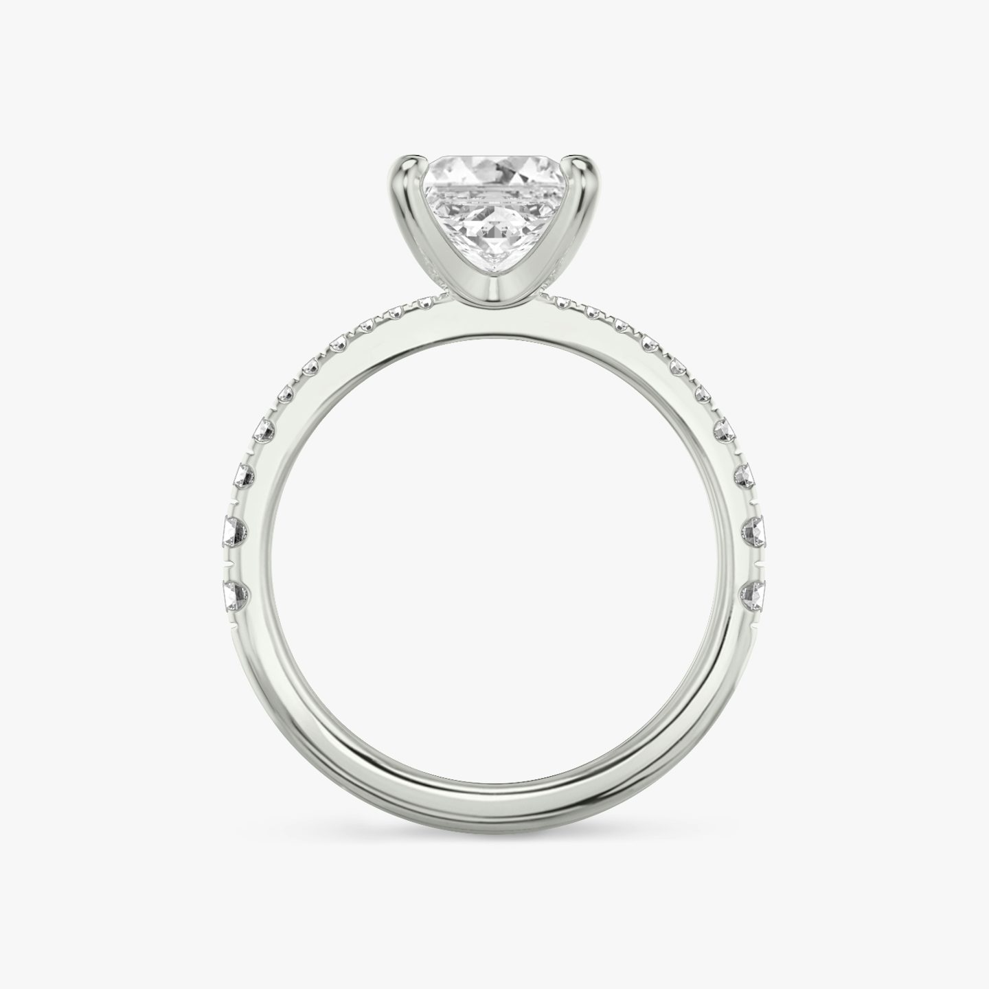 The Tapered Classic | Princess | 18k | 18k White Gold | Band: Pavé | Diamond orientation: vertical | Carat weight: See full inventory