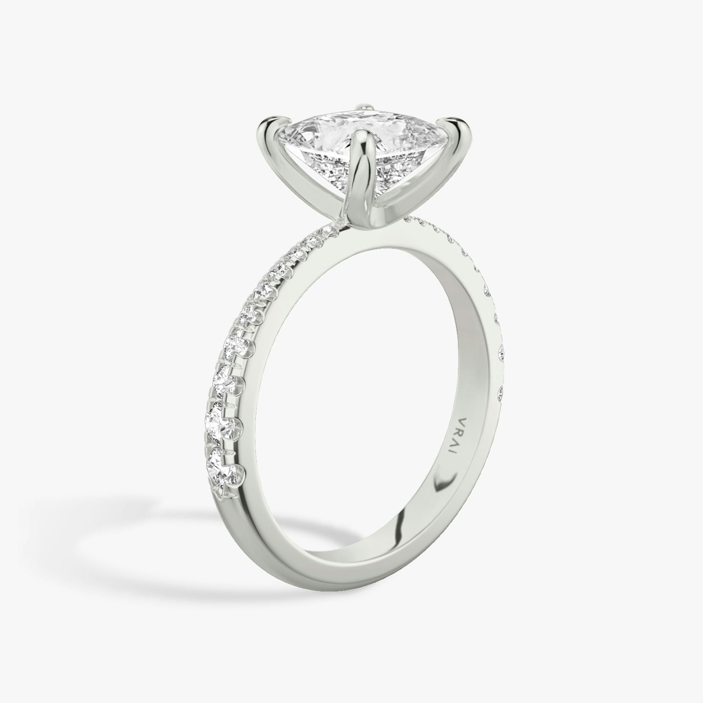 The Tapered Classic | Princess | 18k | 18k White Gold | Band: Pavé | Diamond orientation: vertical | Carat weight: See full inventory