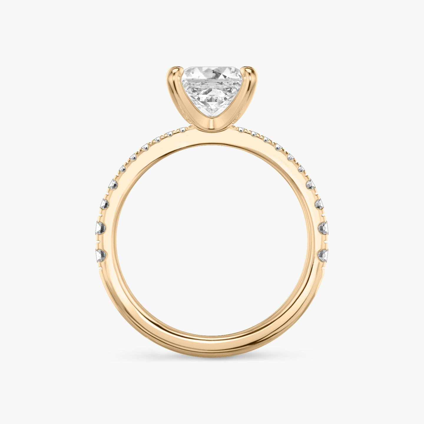 The Tapered Classic | Princess | 14k | 14k Rose Gold | Band: Pavé | Diamond orientation: vertical | Carat weight: See full inventory