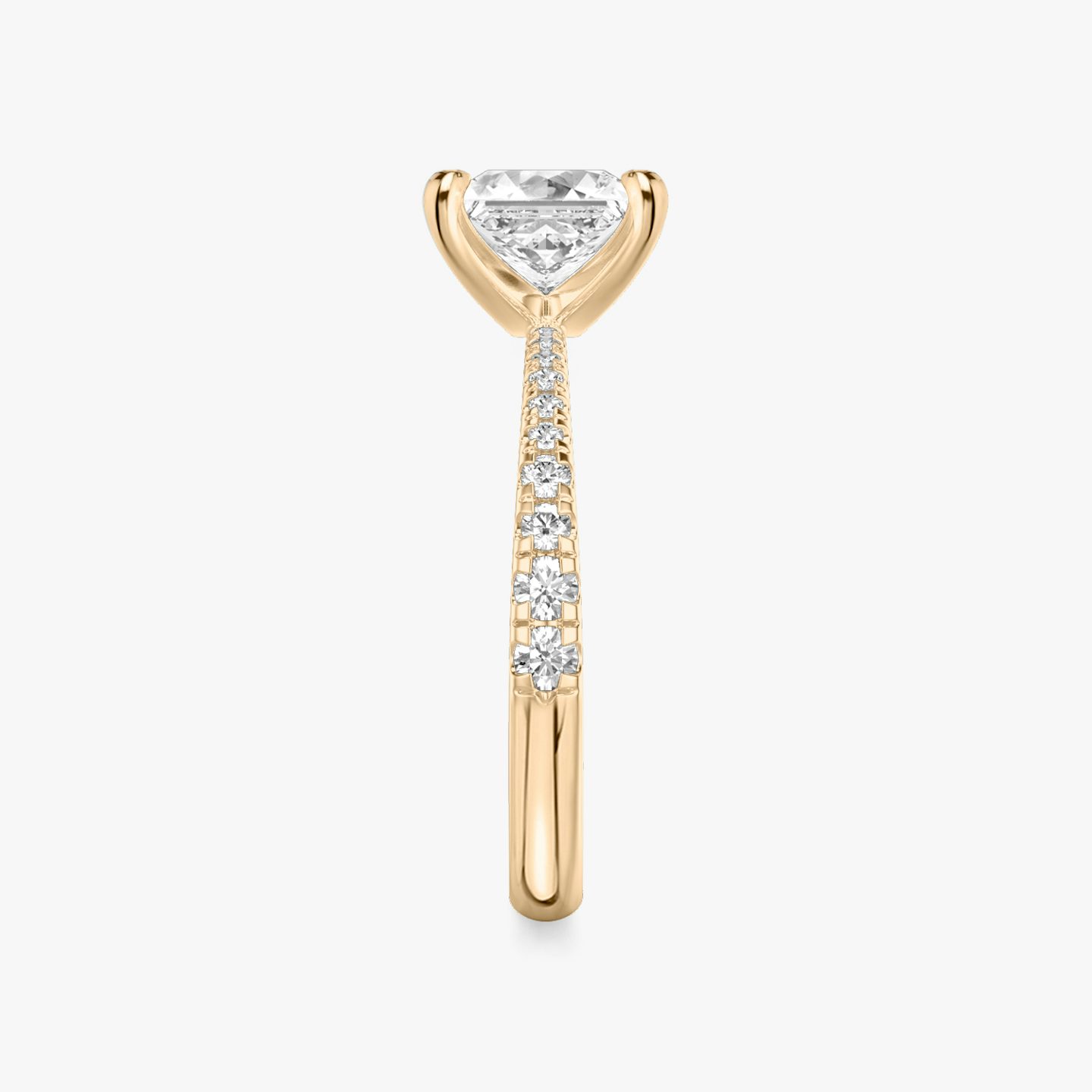 The Tapered Classic | Princess | 14k | 14k Rose Gold | Band: Pavé | Diamond orientation: vertical | Carat weight: See full inventory