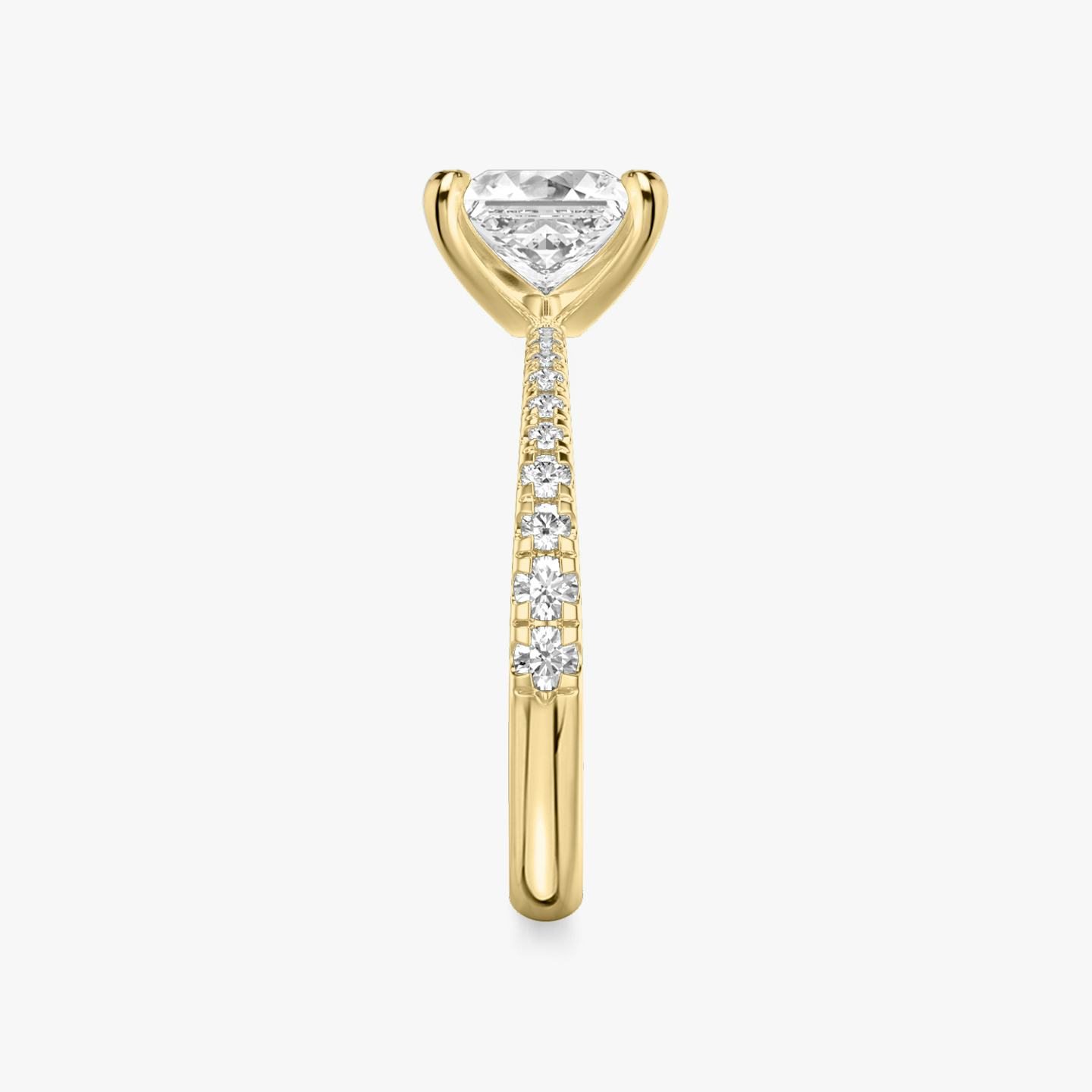 The Tapered Classic | Princess | 18k | 18k Yellow Gold | Band: Pavé | Diamond orientation: vertical | Carat weight: See full inventory