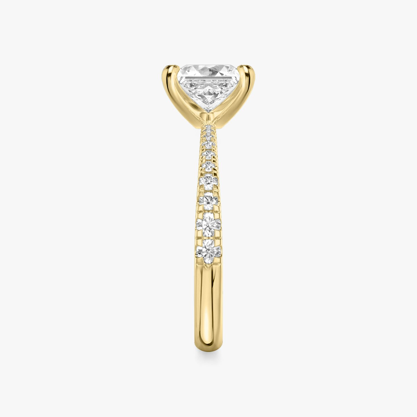 The Tapered Classic | Princess | 18k | 18k Yellow Gold | Band: Pavé | Diamond orientation: vertical | Carat weight: See full inventory