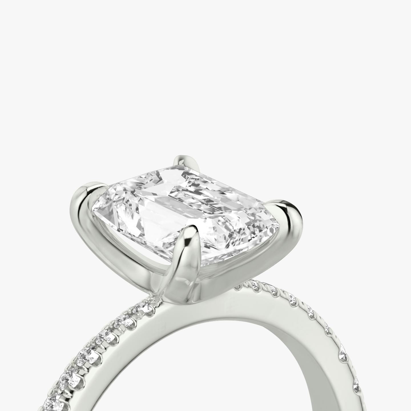 The Tapered Classic | Radiant | 18k | 18k White Gold | Band: Pavé | Diamond orientation: vertical | Carat weight: See full inventory