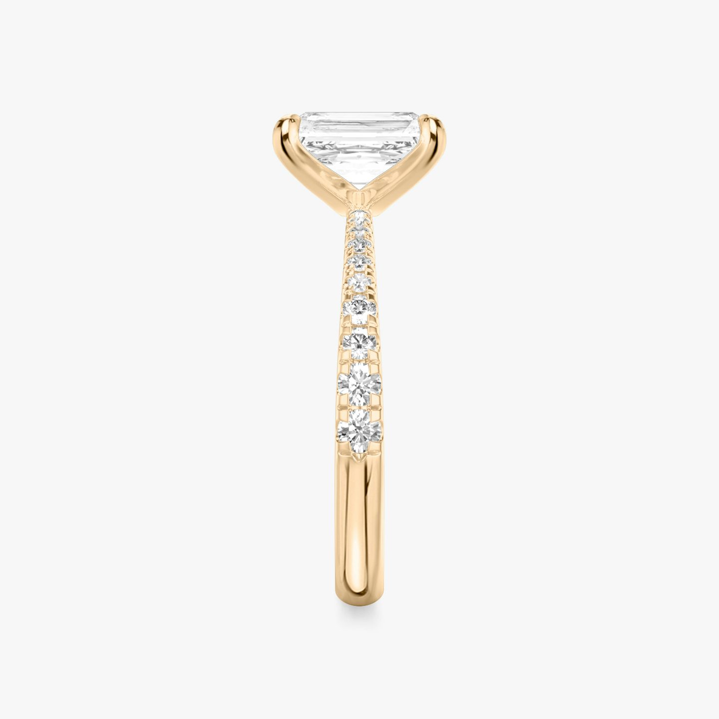 The Tapered Classic | Radiant | 14k | 14k Rose Gold | Band: Pavé | Diamond orientation: vertical | Carat weight: See full inventory