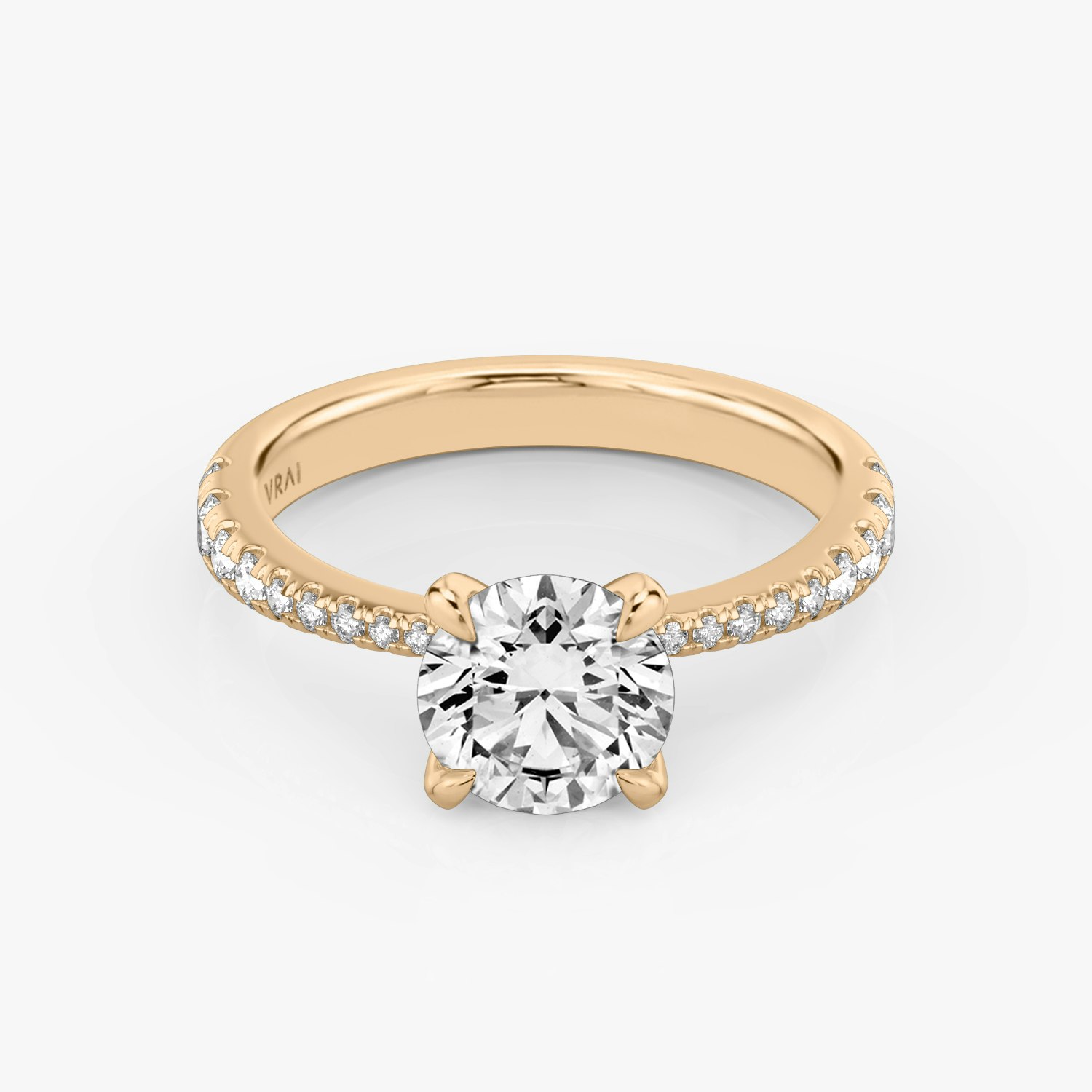 Tapered Classic Round Brilliant Engagement Ring | 14k Rose Gold
