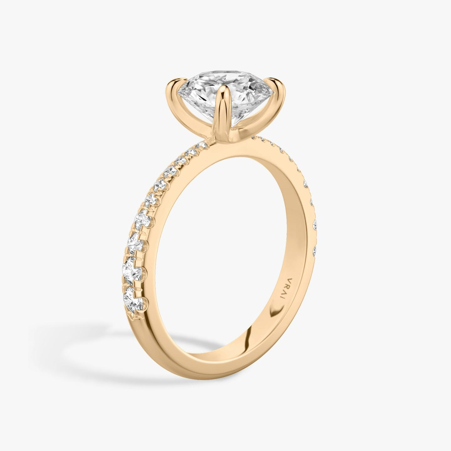 The Tapered Classic | Round Brilliant | 14k | 14k Rose Gold | Band: Pavé | Carat weight: 1 | Diamond orientation: vertical