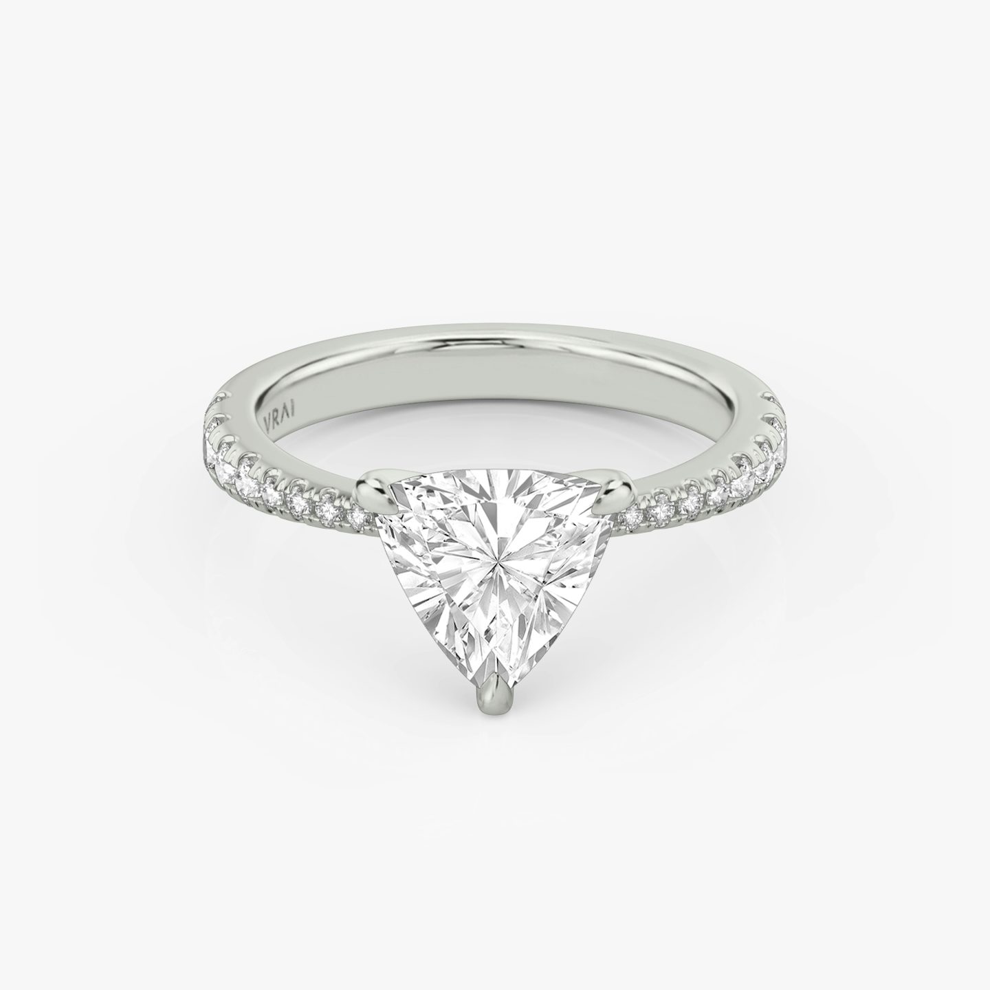 The Tapered Classic | Trillion | Platinum | Band: Pavé | Diamond orientation: vertical | Carat weight: See full inventory