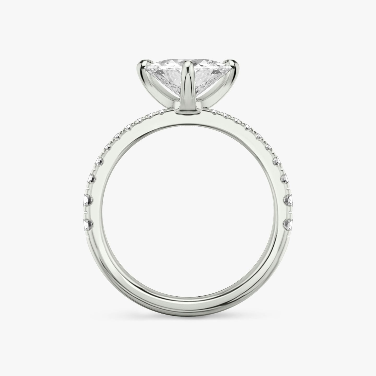 The Tapered Classic | Trillion | 18k | 18k White Gold | Band: Pavé | Diamond orientation: vertical | Carat weight: See full inventory