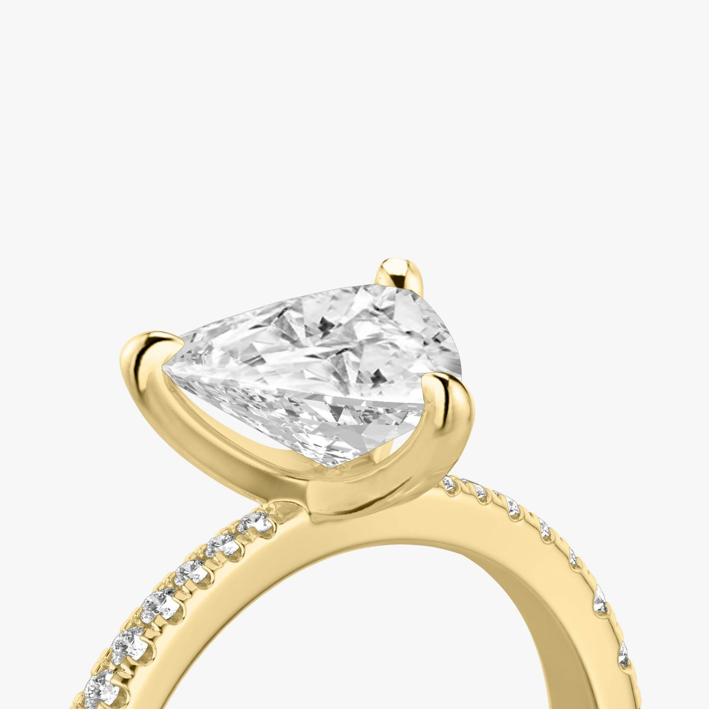 The Tapered Classic | Trillion | 18k | 18k Yellow Gold | Band: Pavé | Diamond orientation: vertical | Carat weight: See full inventory