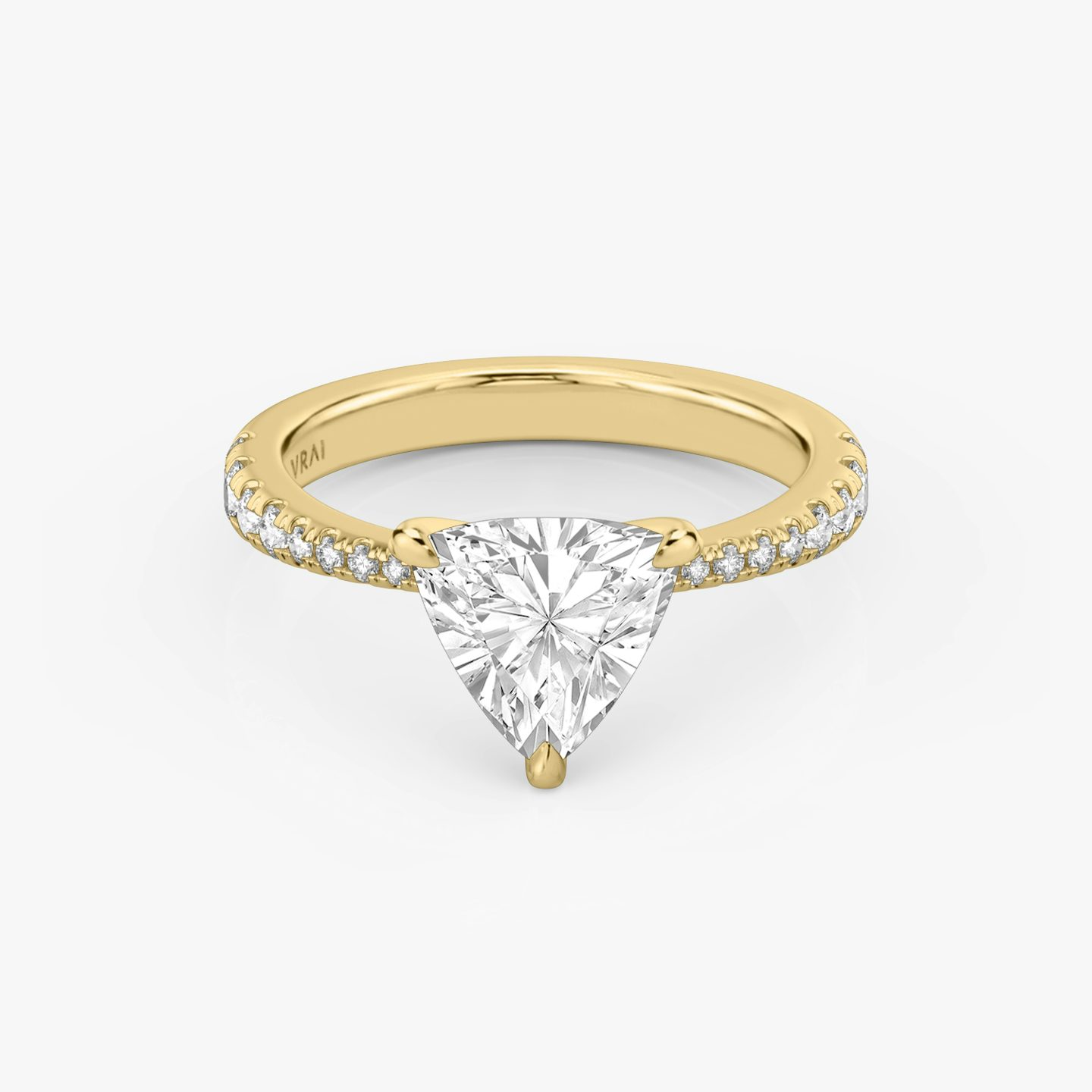 The Tapered Classic | Trillion | 18k | 18k Yellow Gold | Band: Pavé | Diamond orientation: vertical | Carat weight: See full inventory