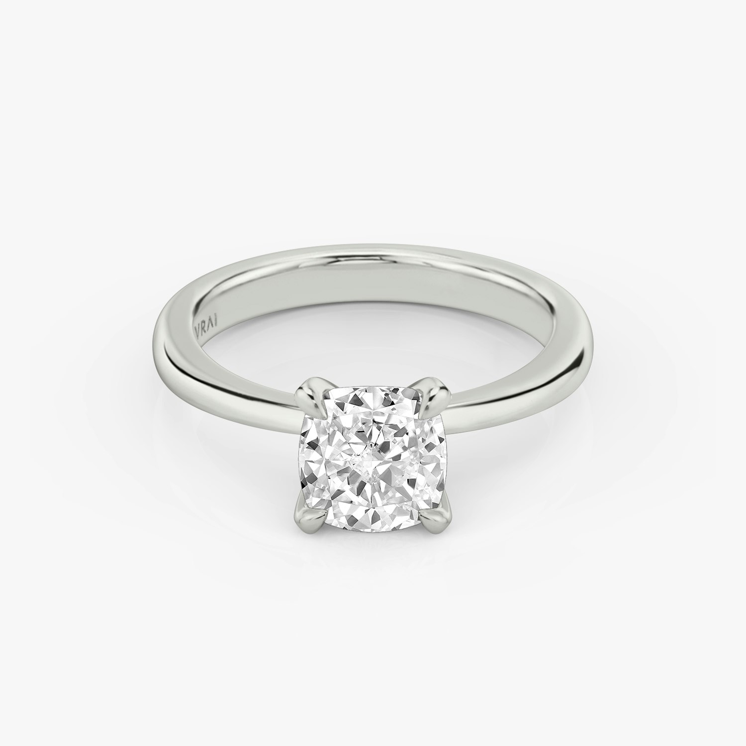 Tapered Classic Cushion Engagement Ring | 18k White Gold